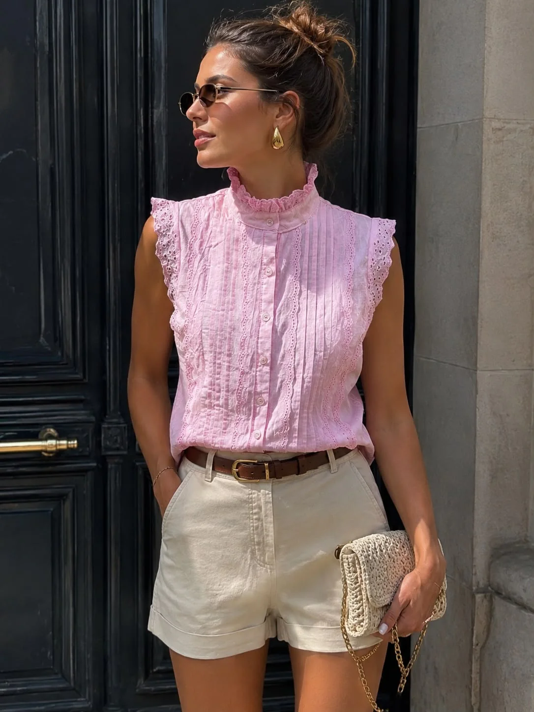 Blouse met kant Nance Roze - Image 3
