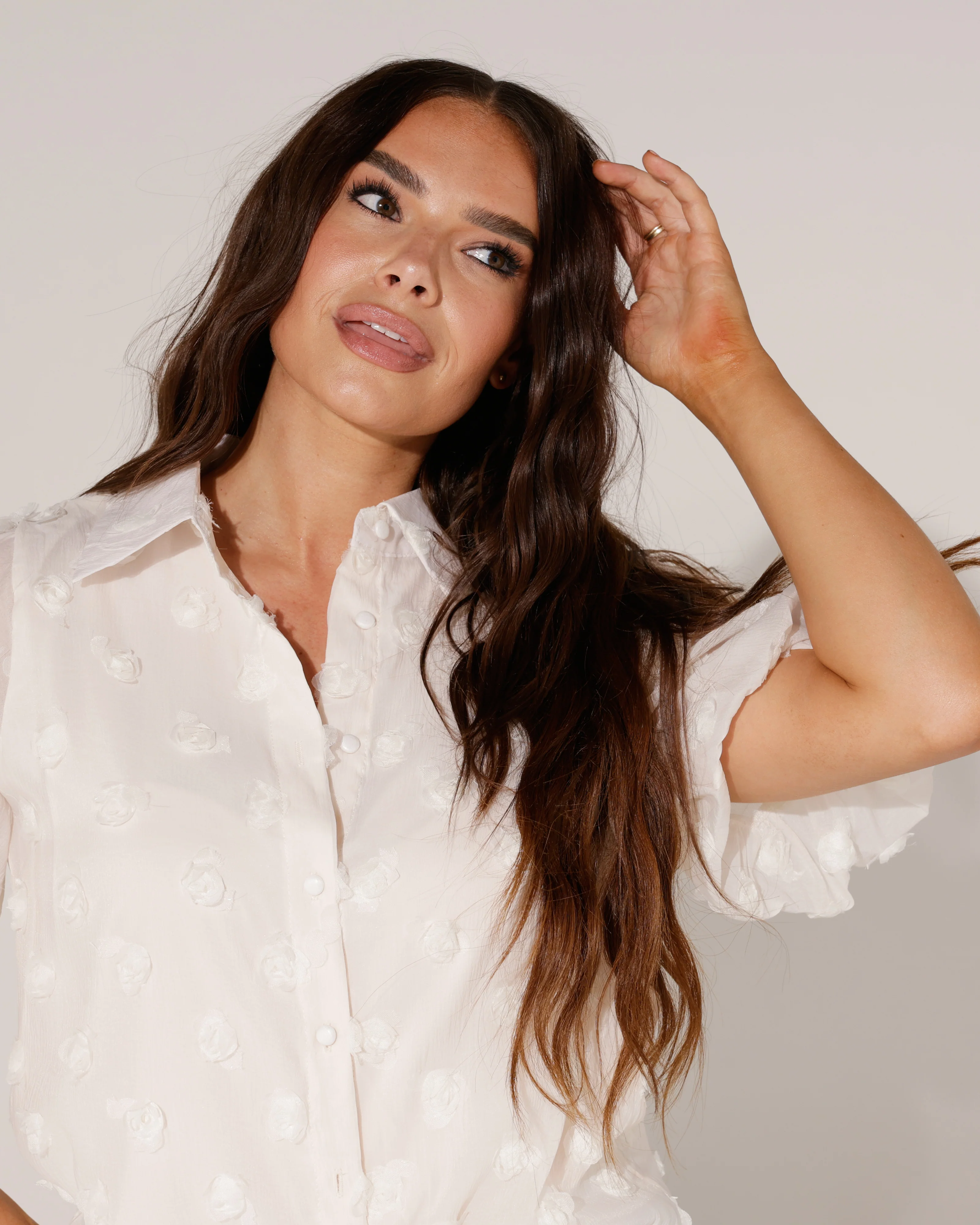 Blouse met stippen Ray Beige - Image 3