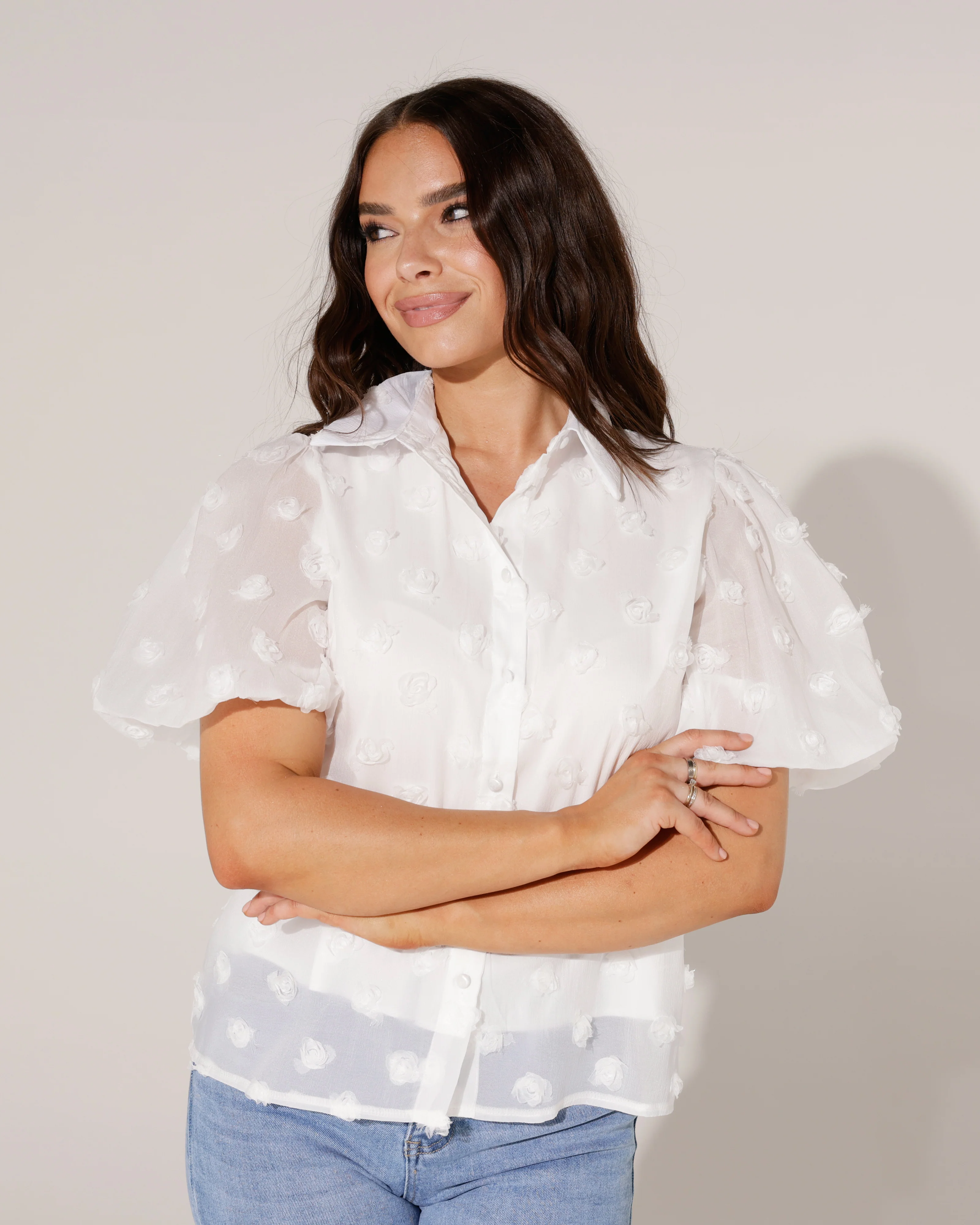 Blouse met stippen Ray Wit - Image 2