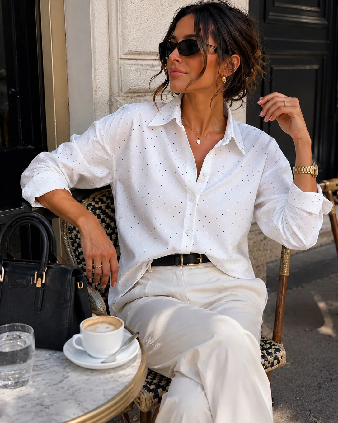 Blouse met strass Vivey Wit