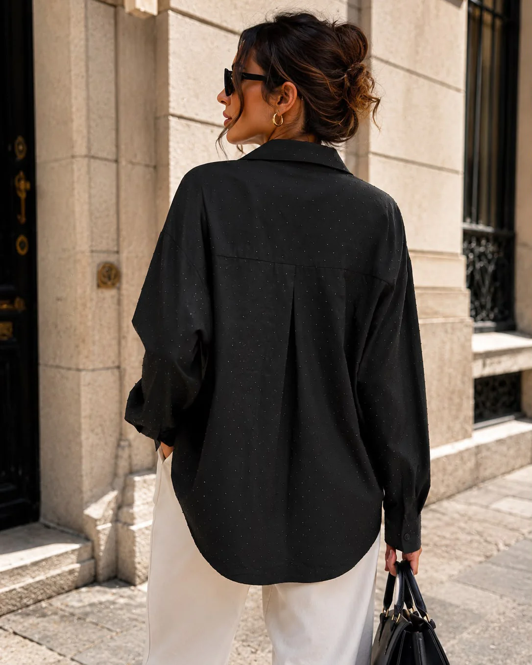 Blouse met strass Vivey Zwart - Image 3