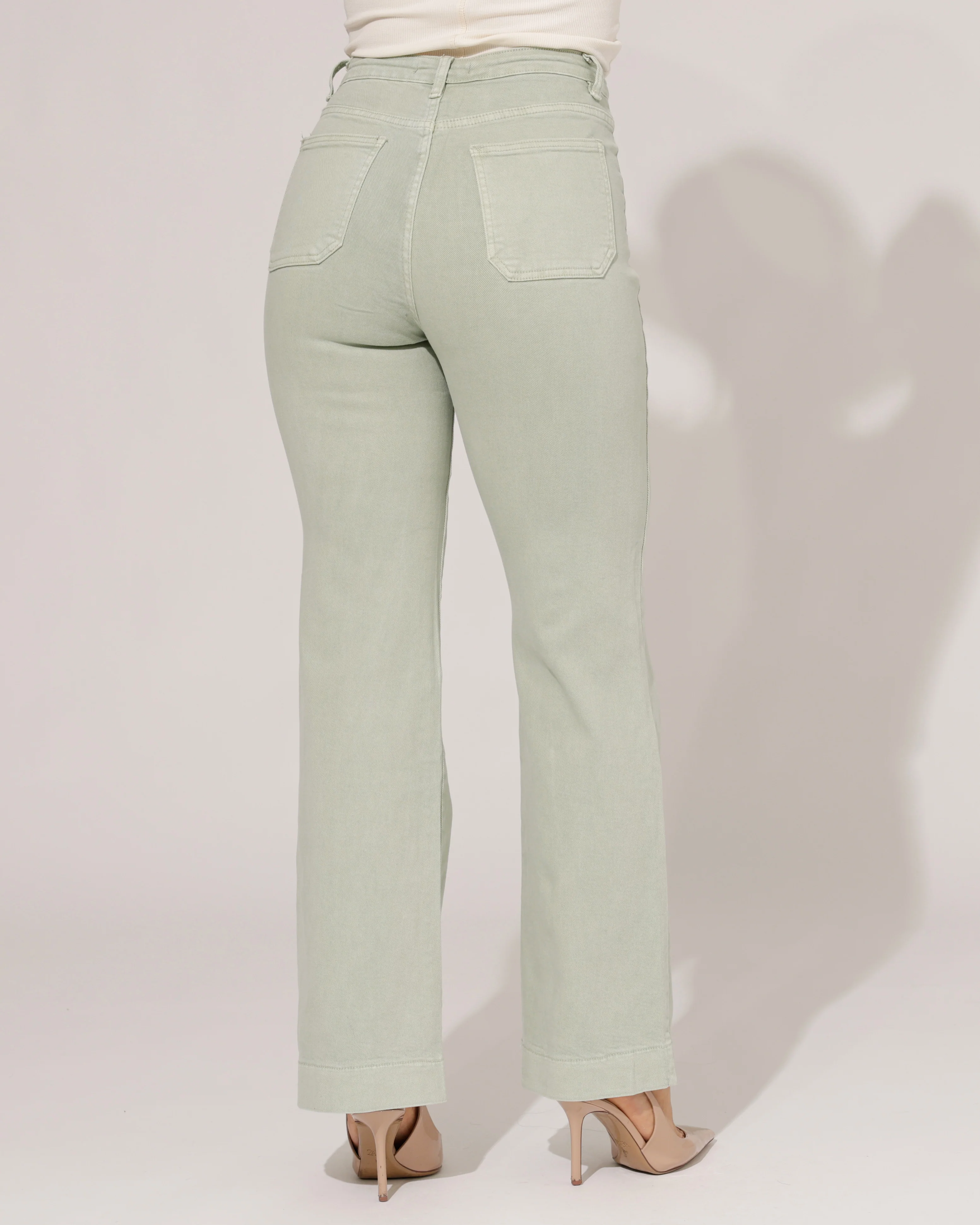 Folyrose | Wide leg jeans Jana-M2 Groen - Image 5