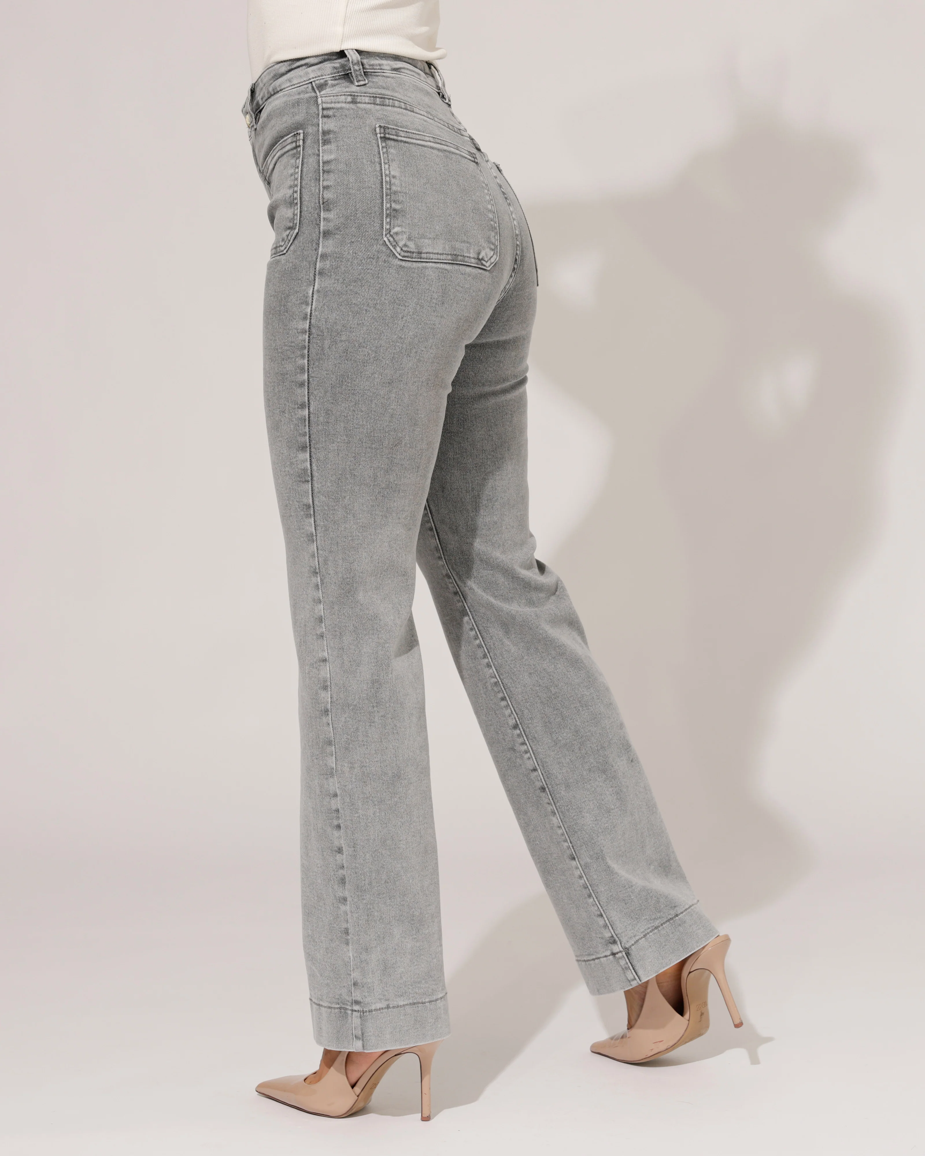 Folyrose | Wide leg jeans Jana-S Grijs - Image 4
