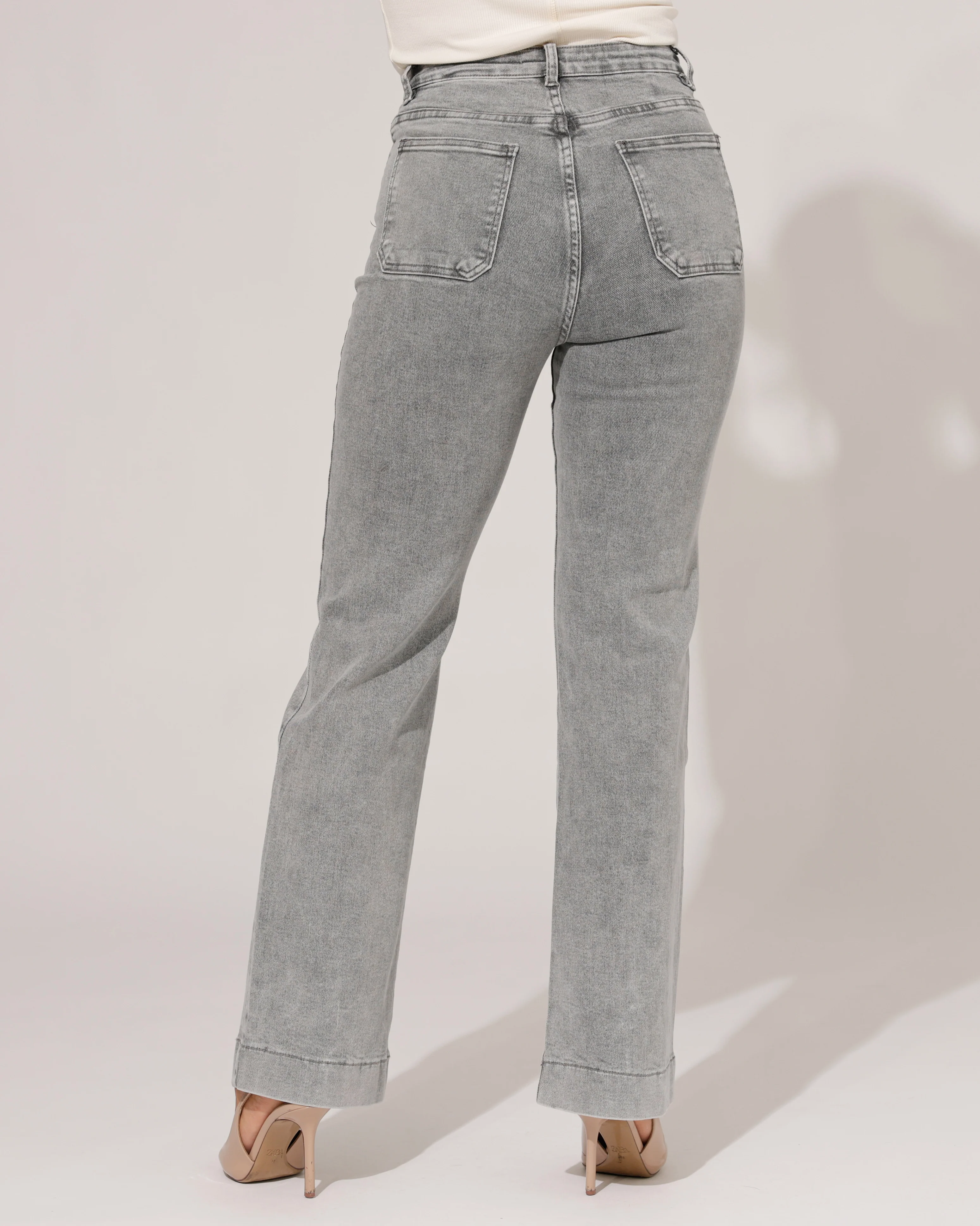 Folyrose | Wide leg jeans Jana-S Grijs - Image 5