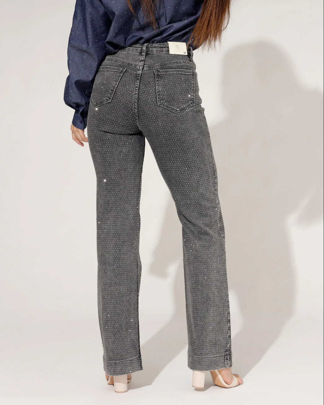 Folyrose | Wide leg jeans Jone Donkergrijs - Image 5