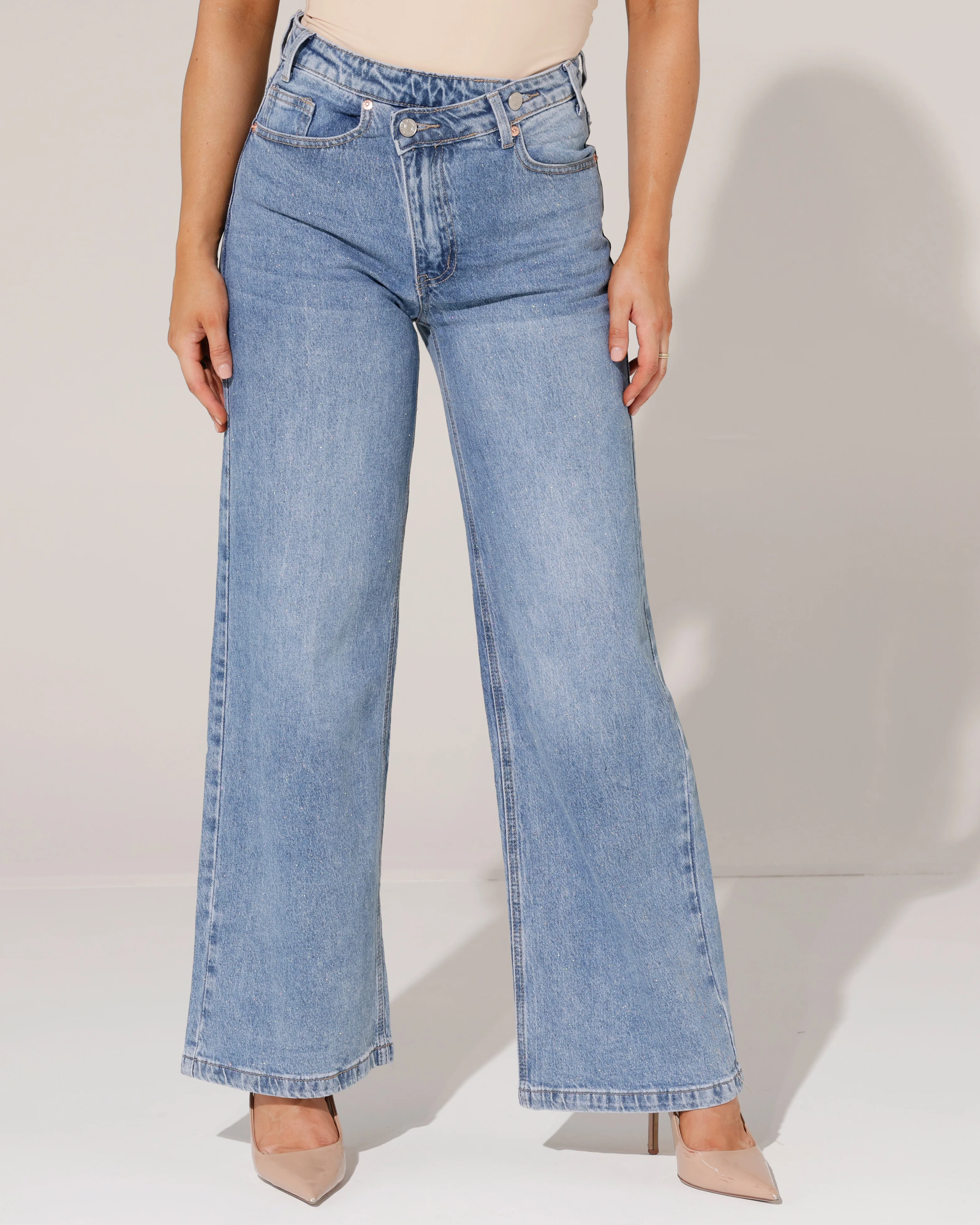 Folyrose | Wide leg jeans Nena Blauw