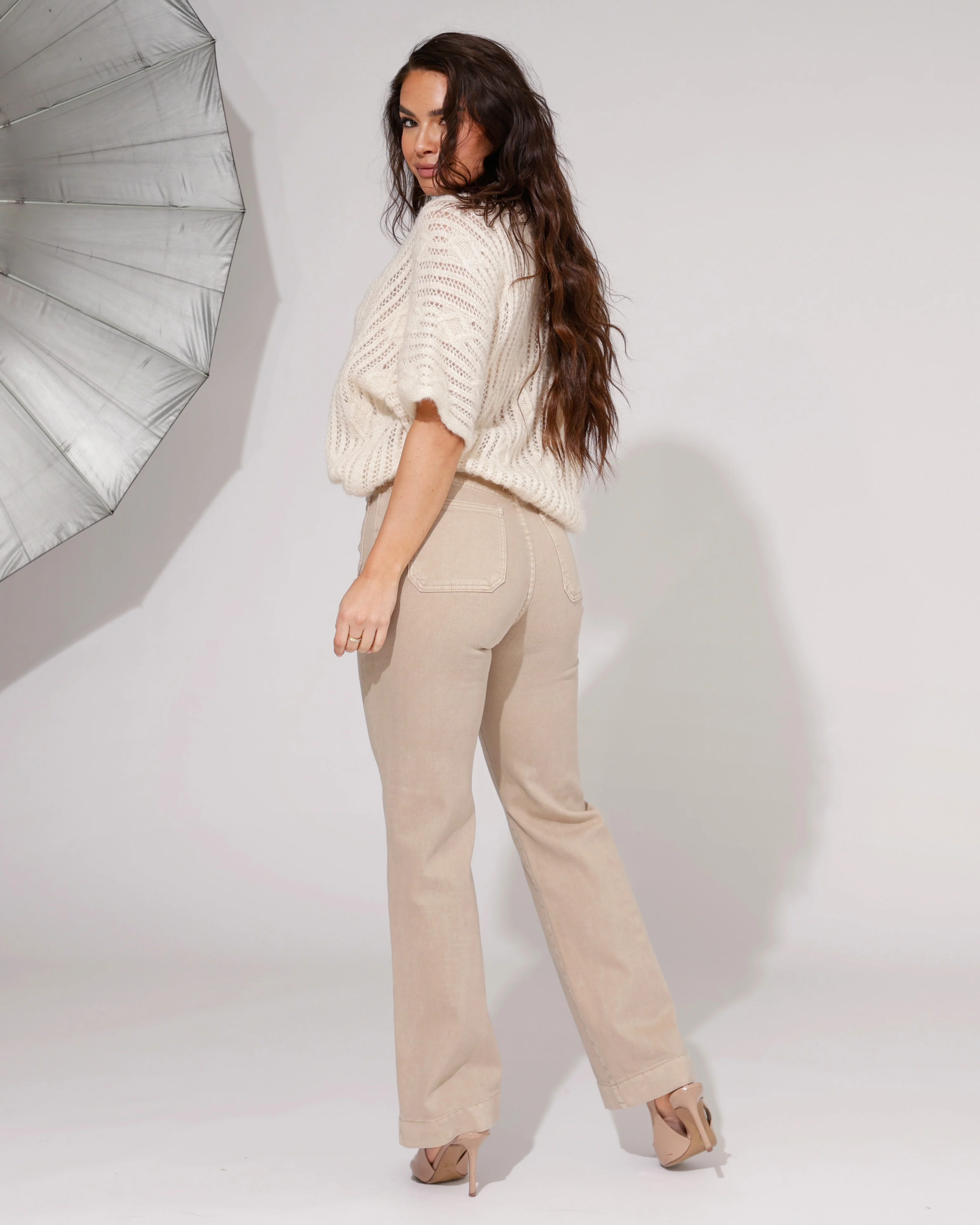 Folyrose | Wide leg jeans Zita-G Zand - Image 3