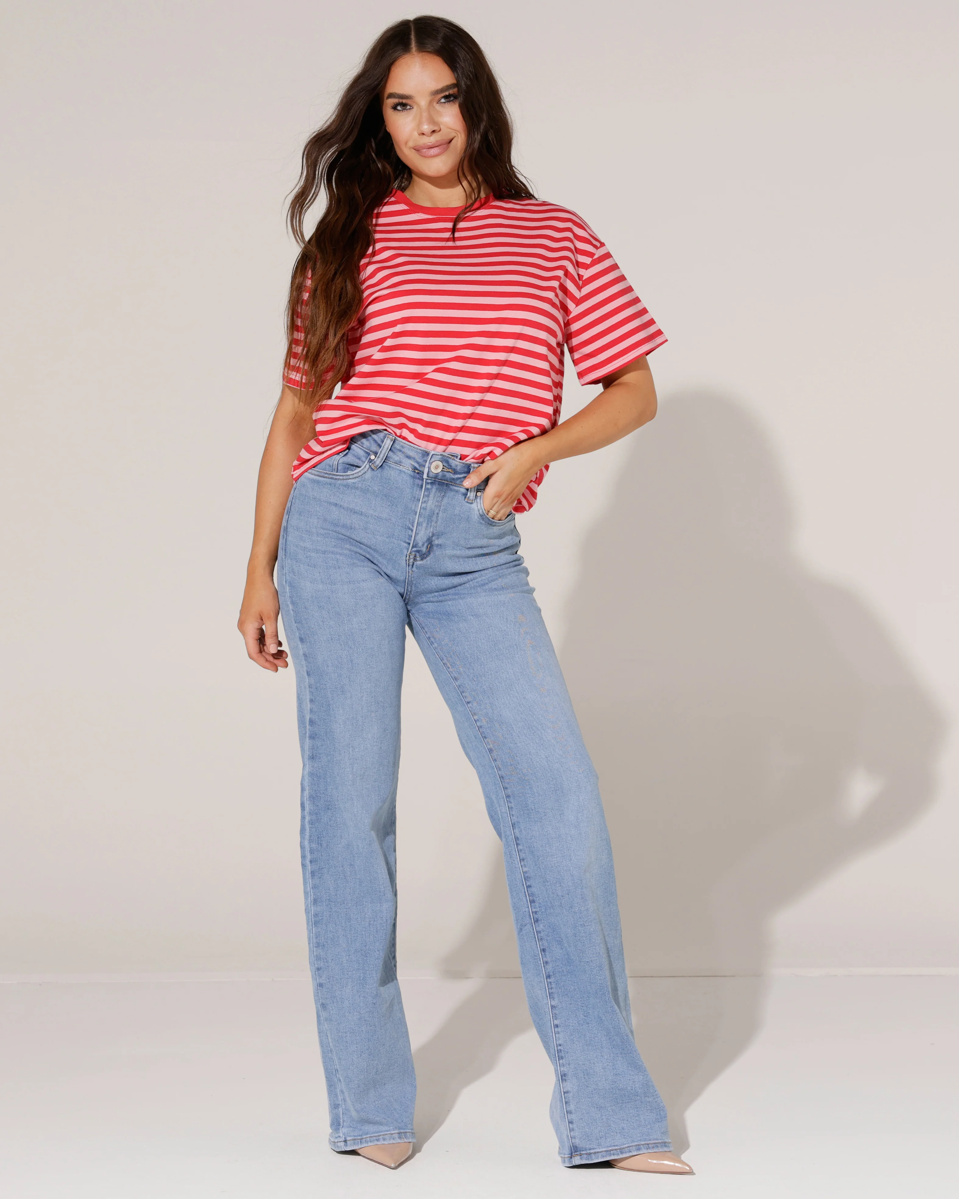 Gestreept T-shirt Mell Roze - Image 2