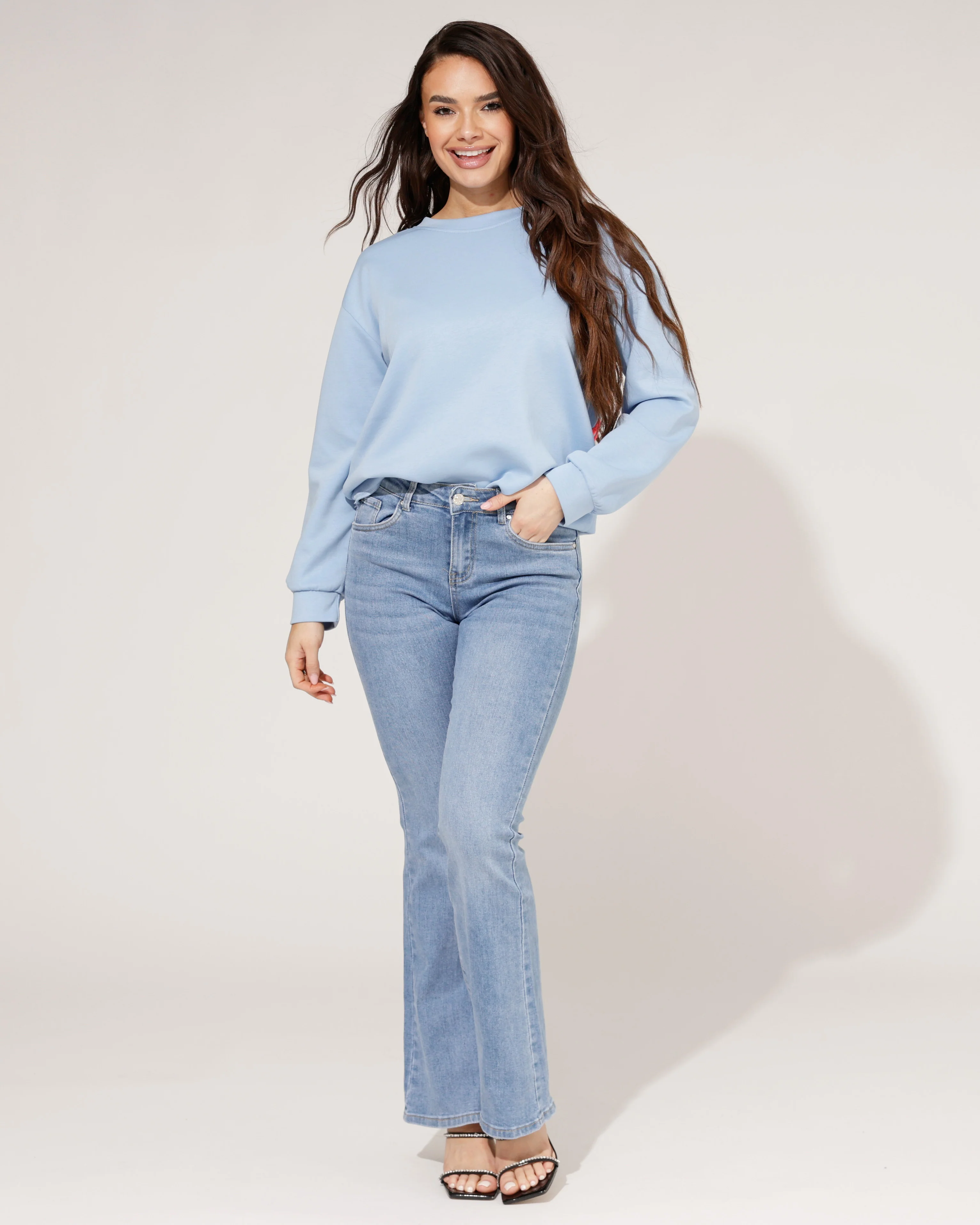 Goodies | Flared jeans Sassy Lichtblauw - Image 3