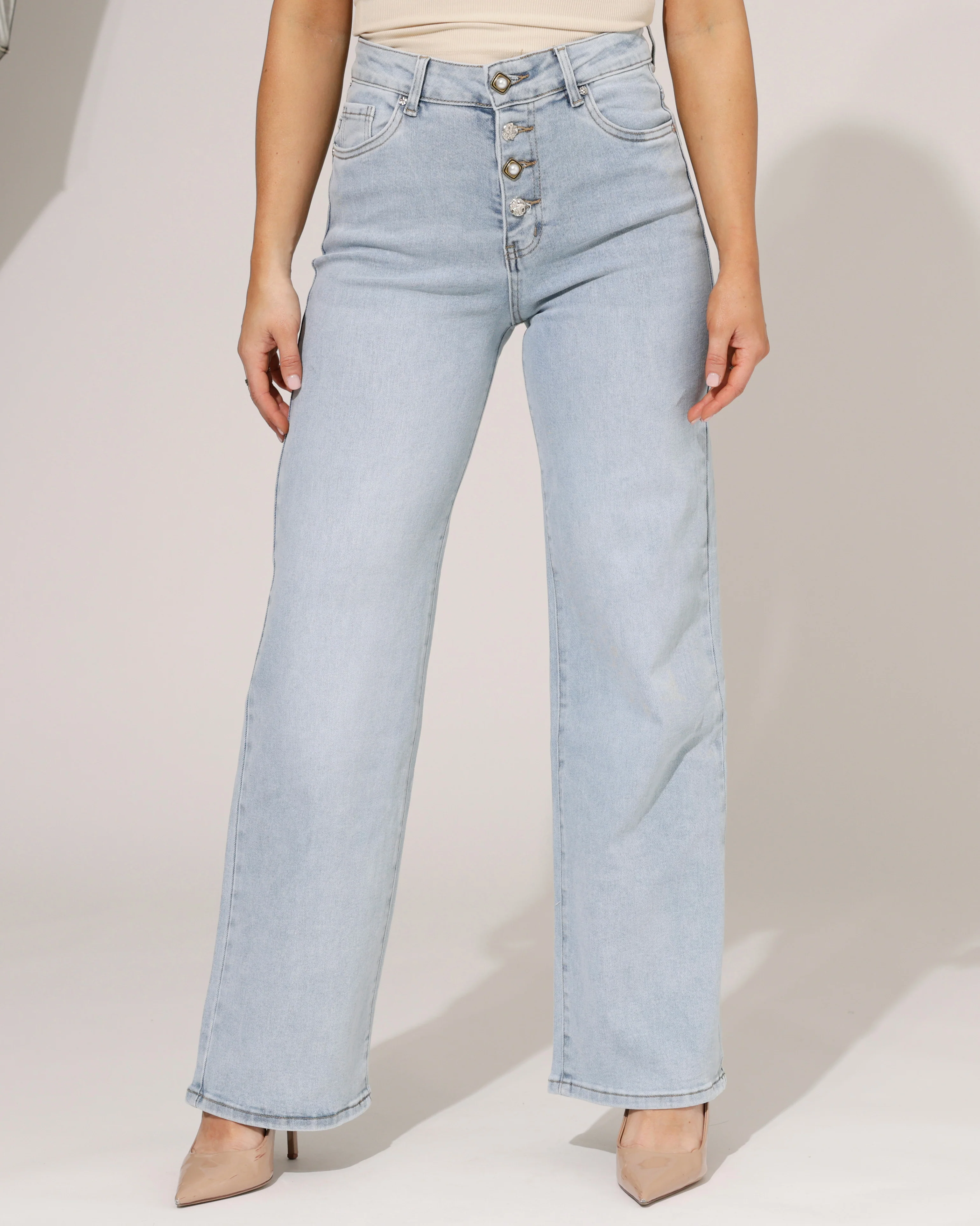 Goodies | Wide leg jeans knopen Nomae Blauw - Image 2