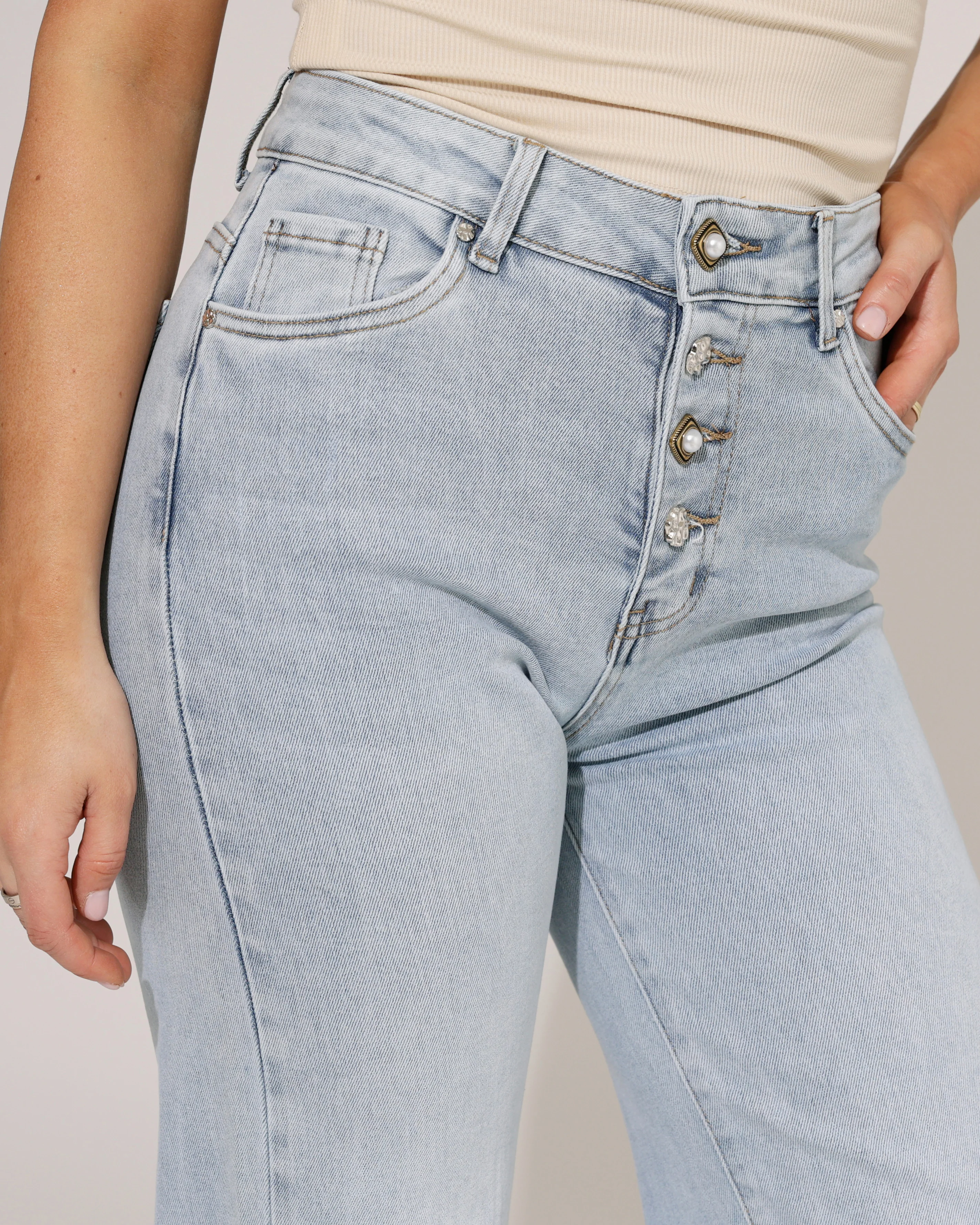 Goodies | Wide leg jeans knopen Nomae Blauw - Image 6