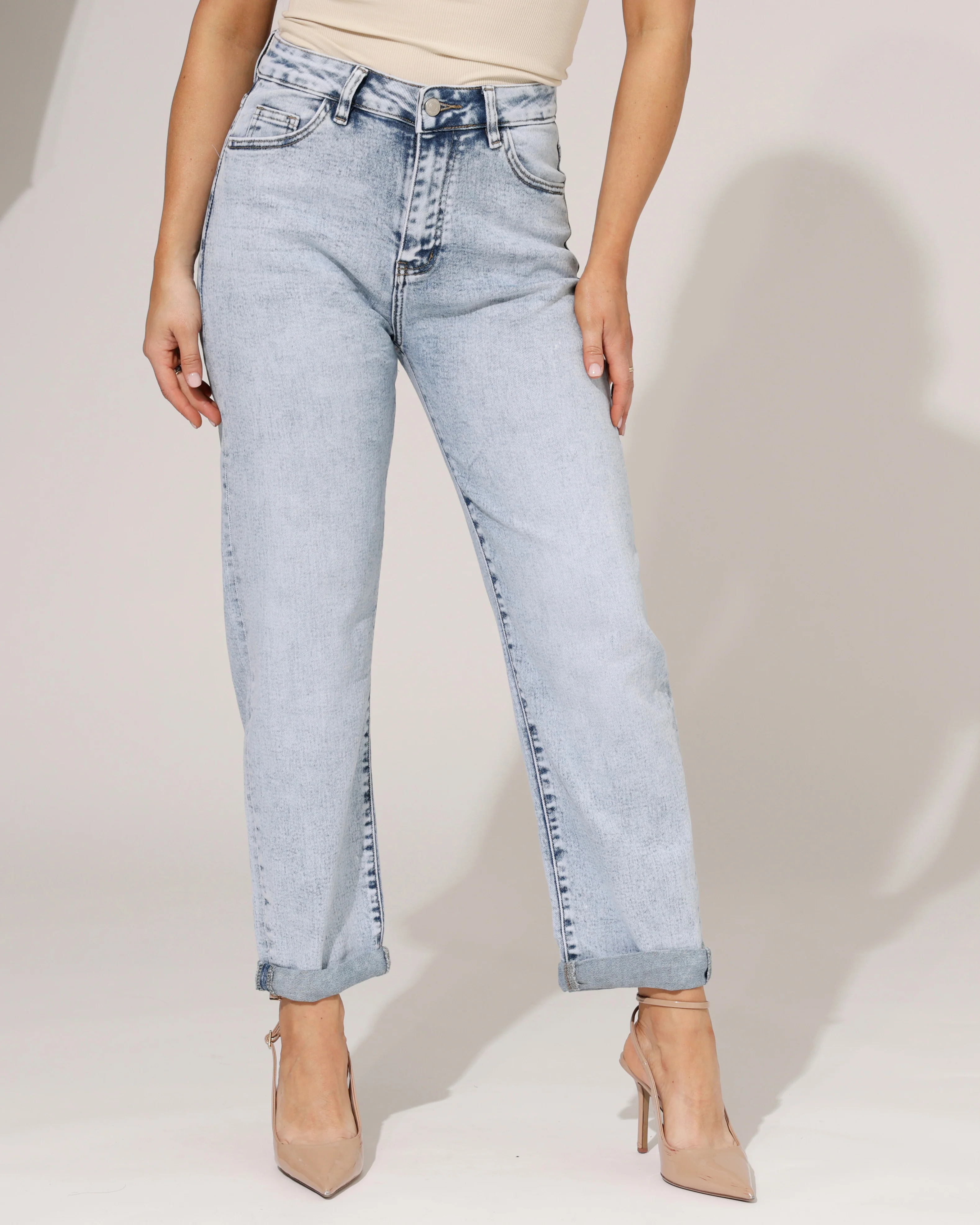 Hello Miss | Barrel jeans Nena-23 Blauw