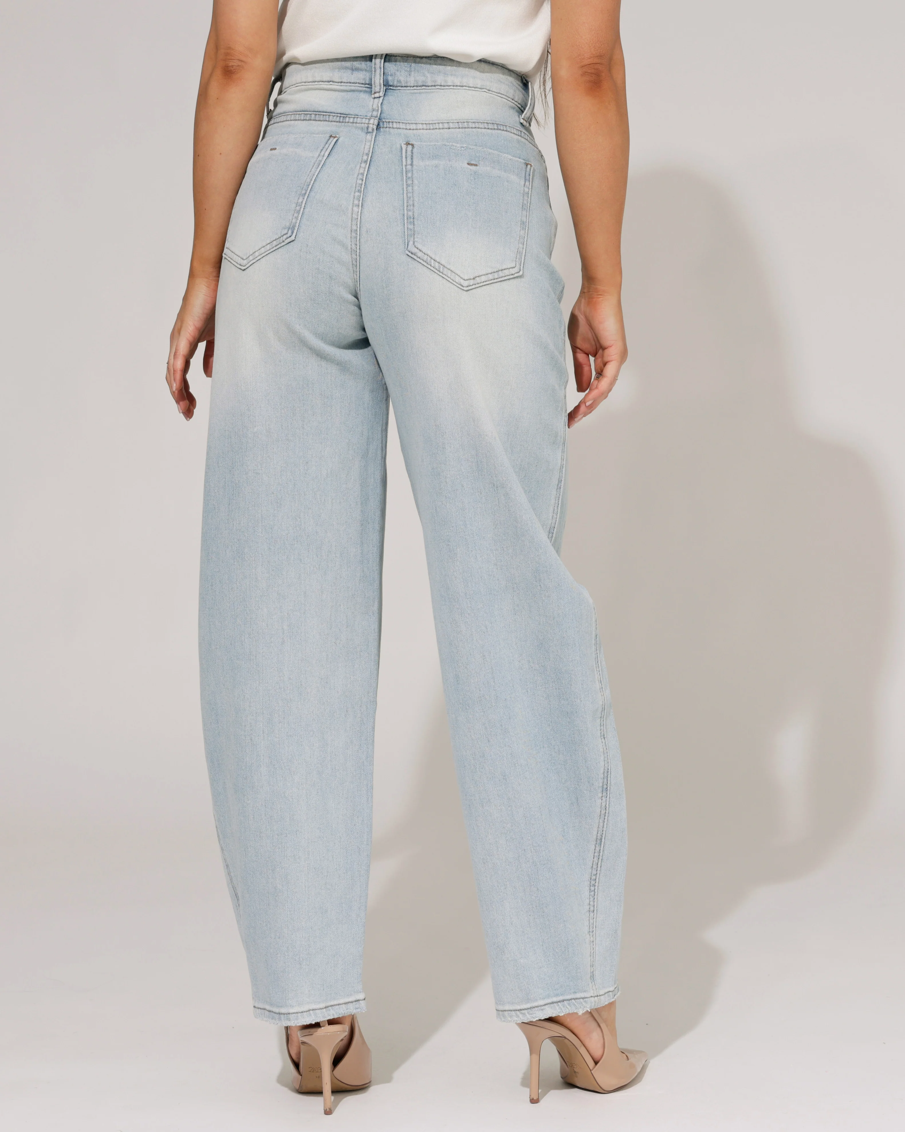 Hello Miss | Barrel jeans ripped Kyra Blauw - Image 2