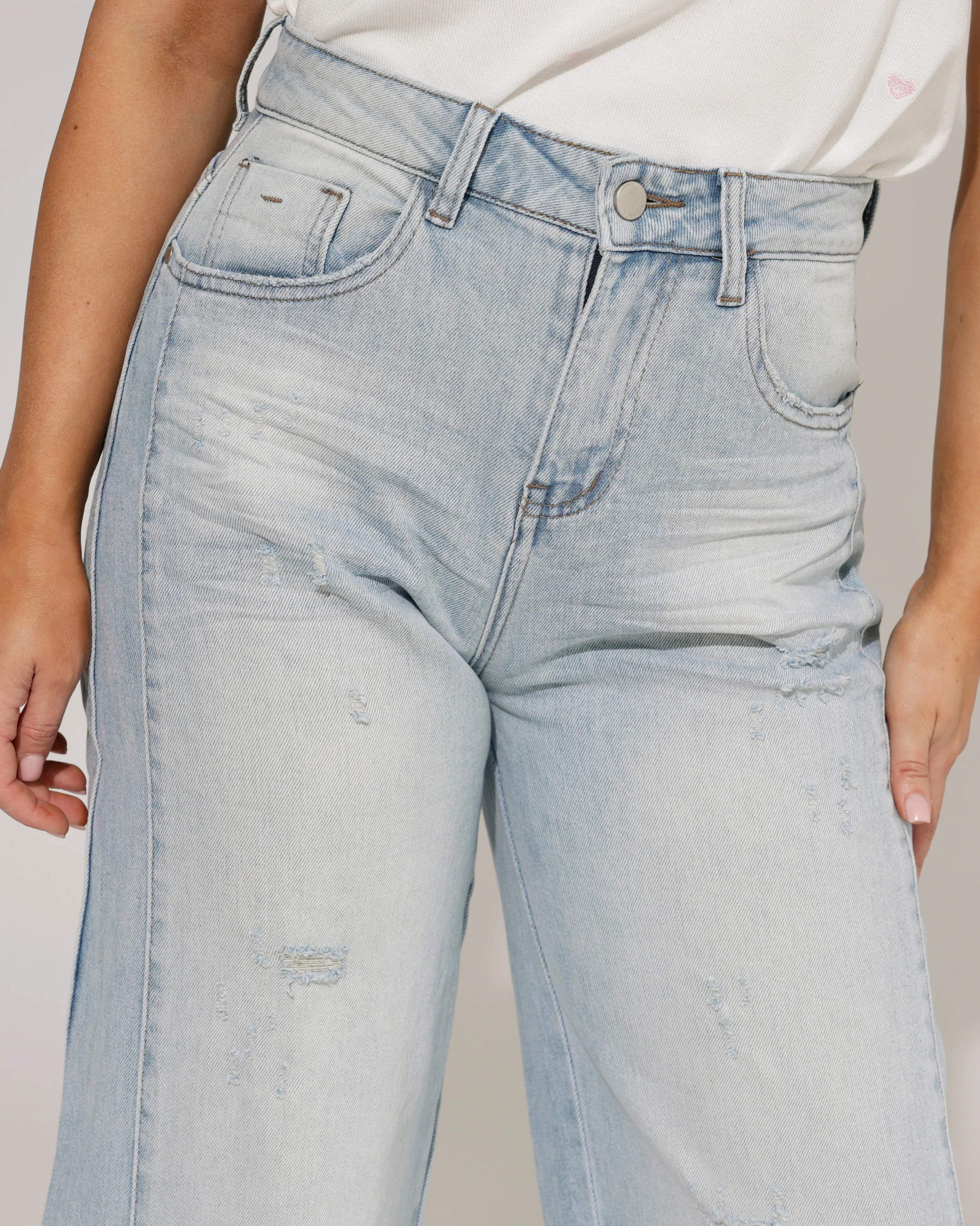Hello Miss | Barrel jeans ripped Kyra Blauw - Image 4