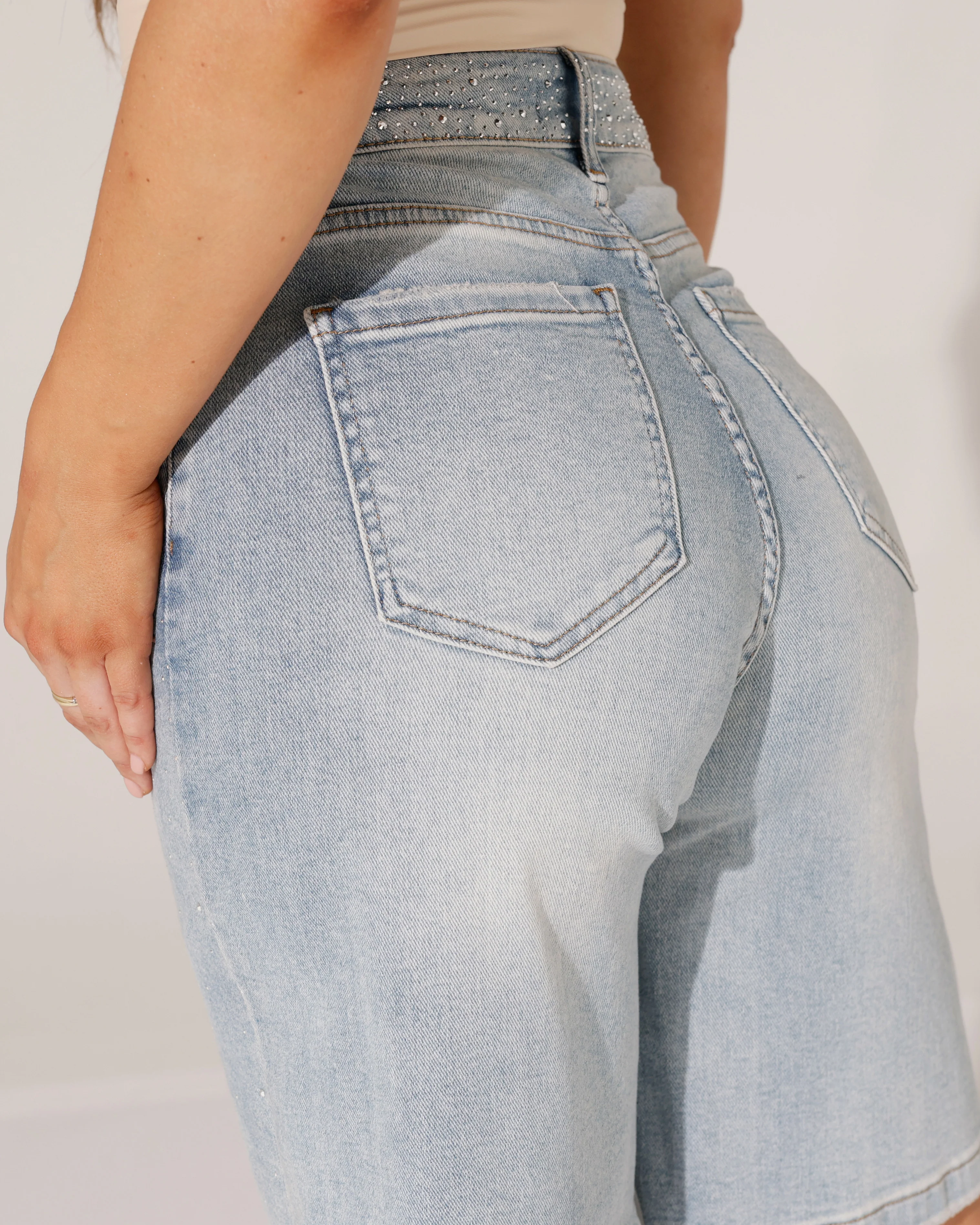 Hello Miss | Bermuda met stras Gwen Blauw - Image 3