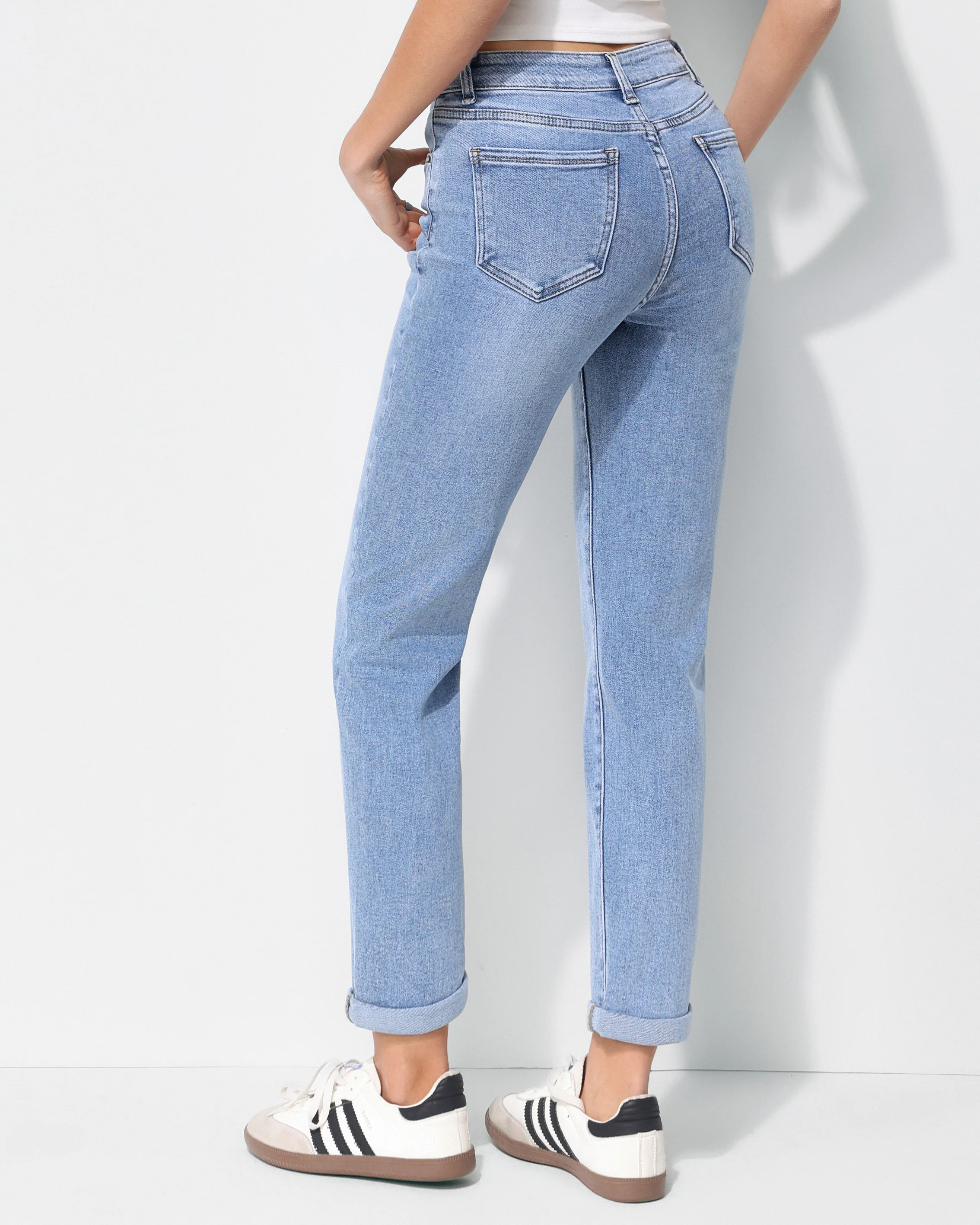 Hello Miss | Mom jeans Kiki-10 Blauw - Image 3