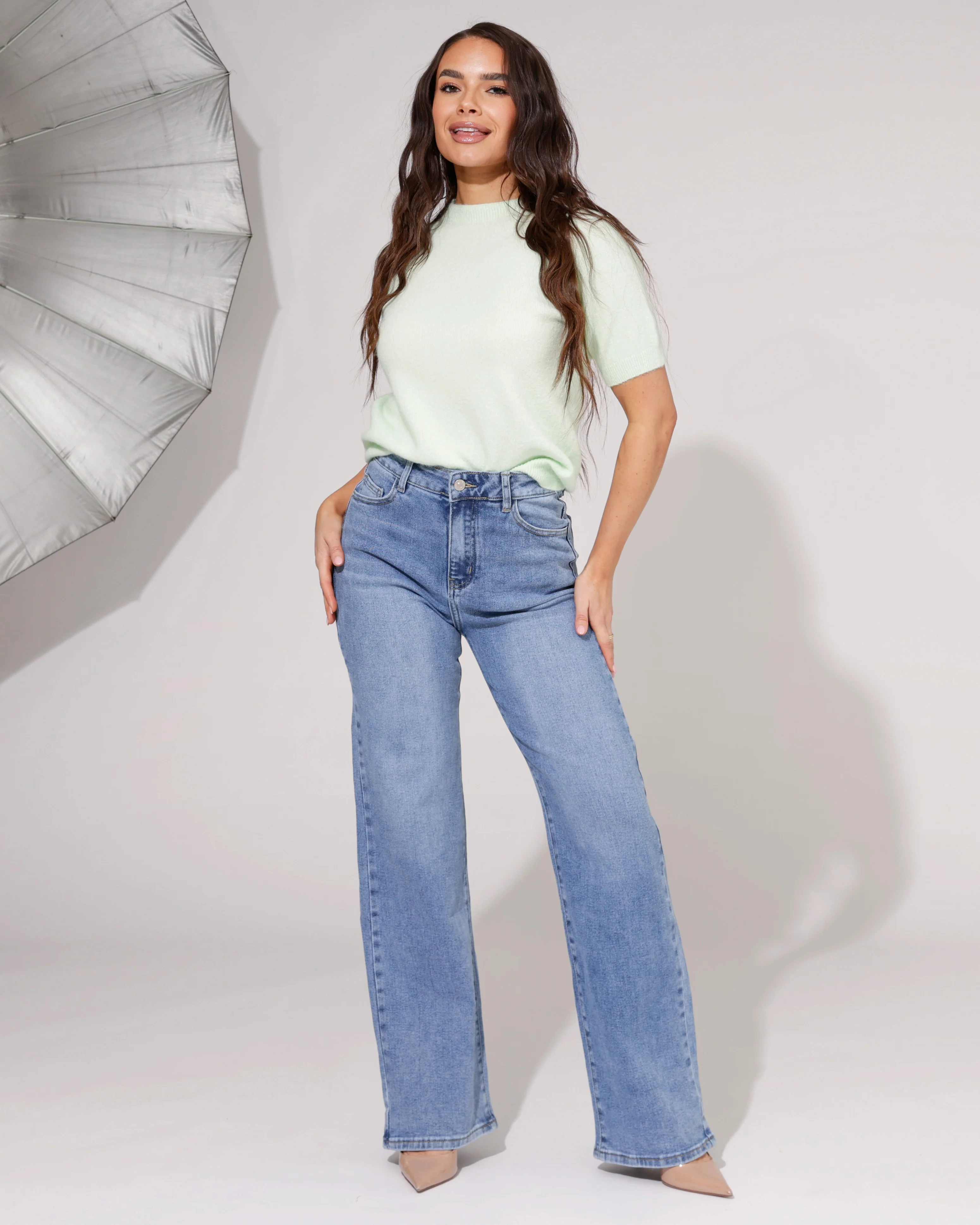 Hello Miss | Wide leg jeans Macey-5 Lichtblauw - Image 2