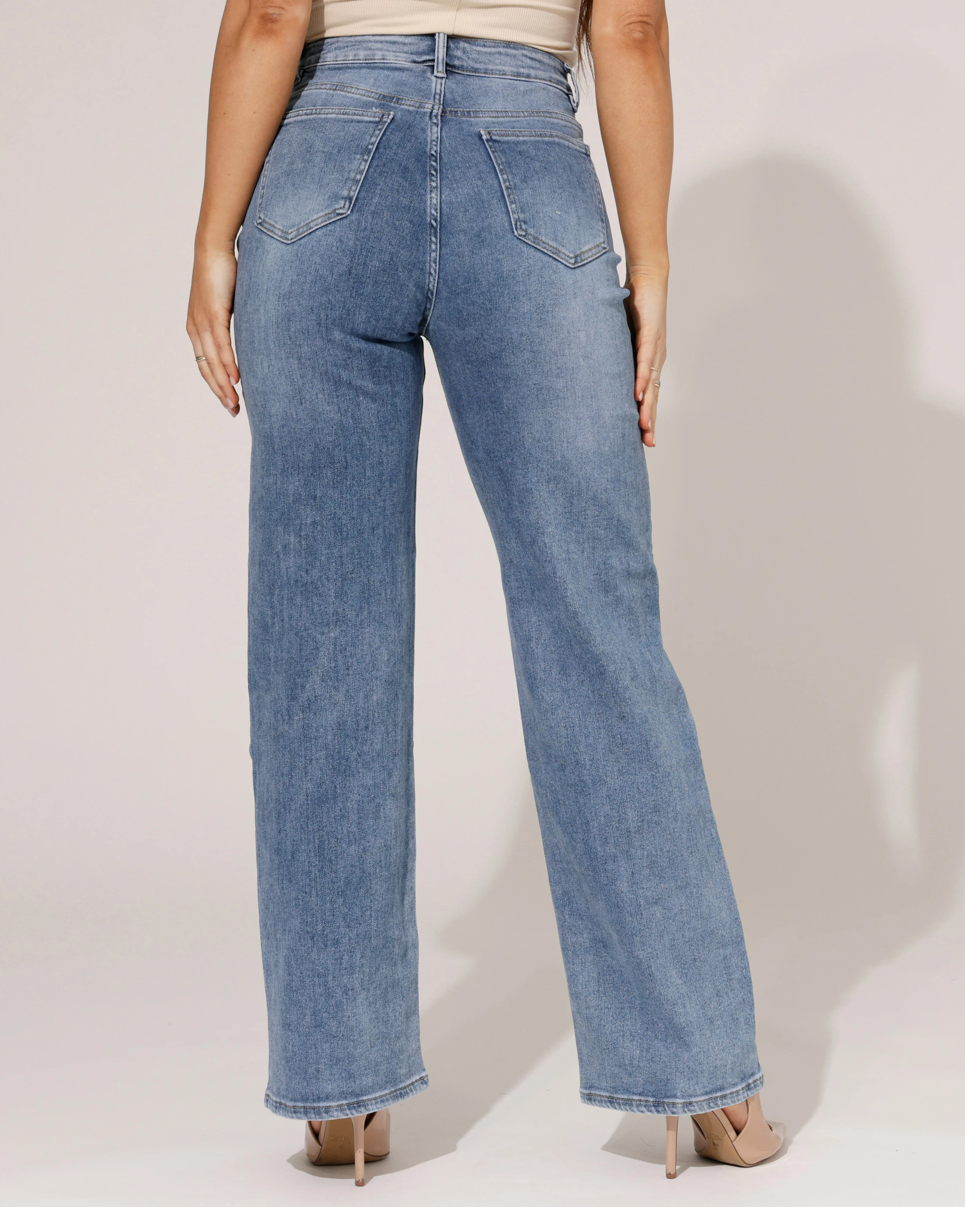 Hello Miss | Wide leg jeans Tess-1 Blauw - Image 2
