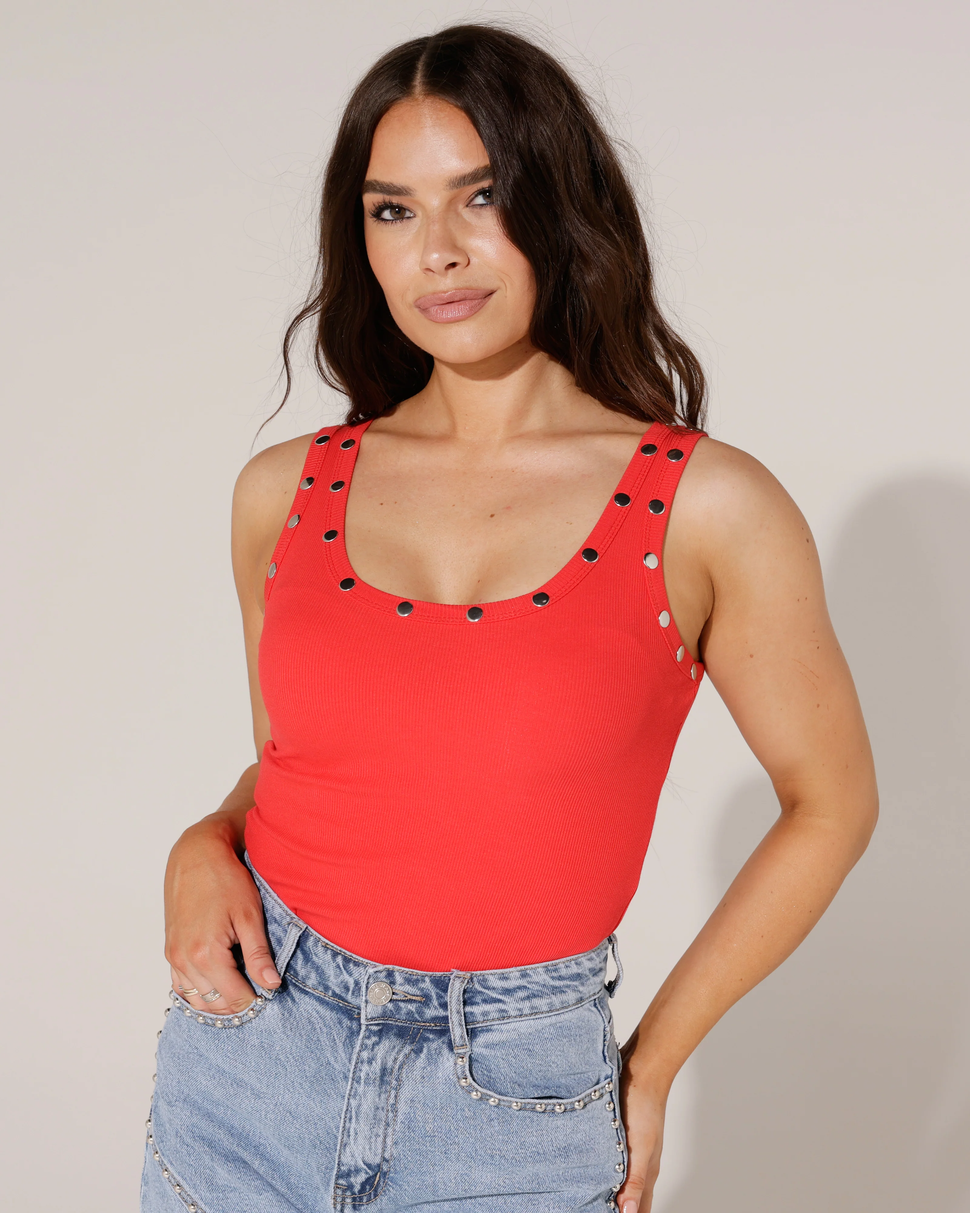 Hemd met zilverkleurige studs Lola Rood - Image 2