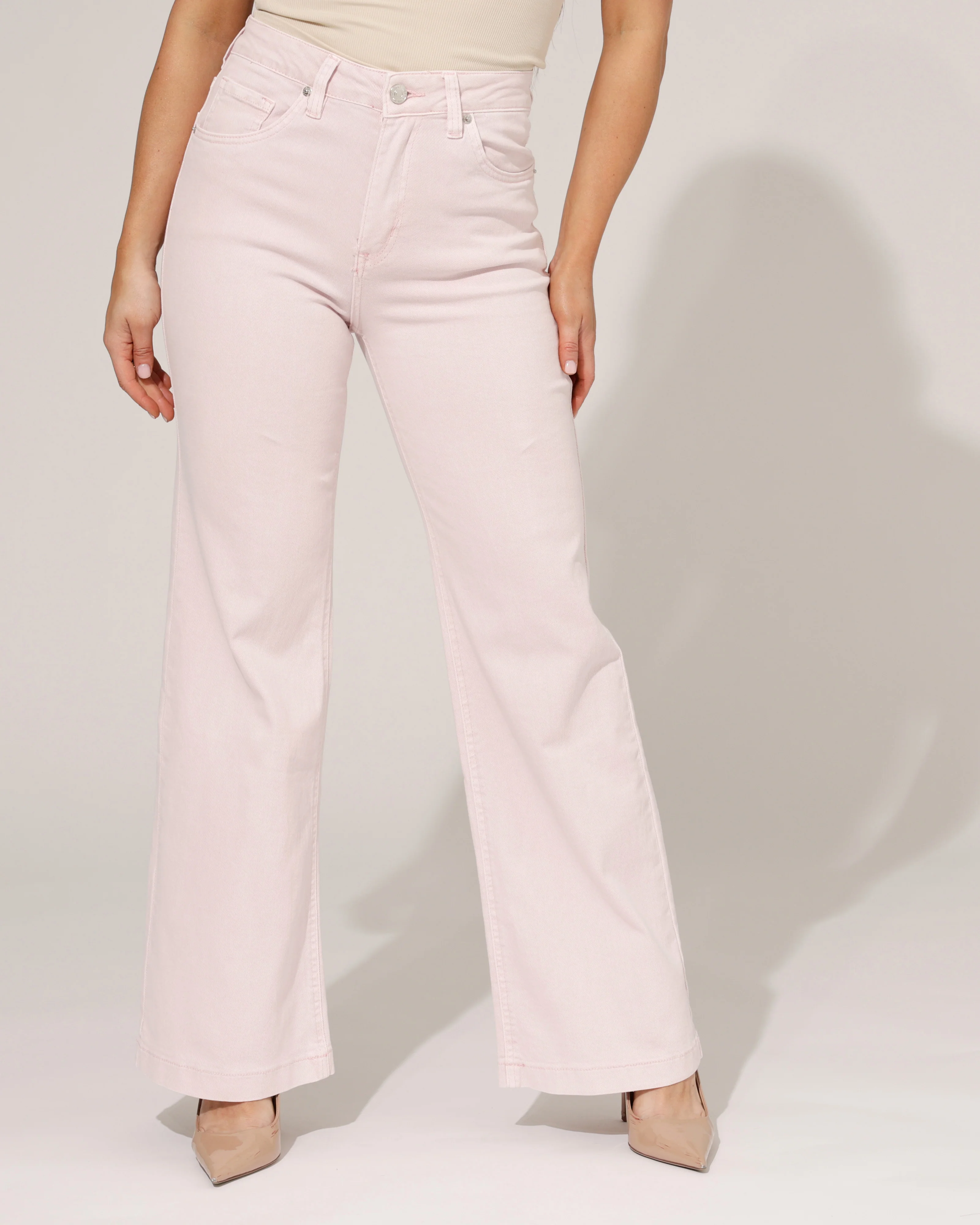 Jewelly | Wide leg jeans Jonna-7 Lichtroze