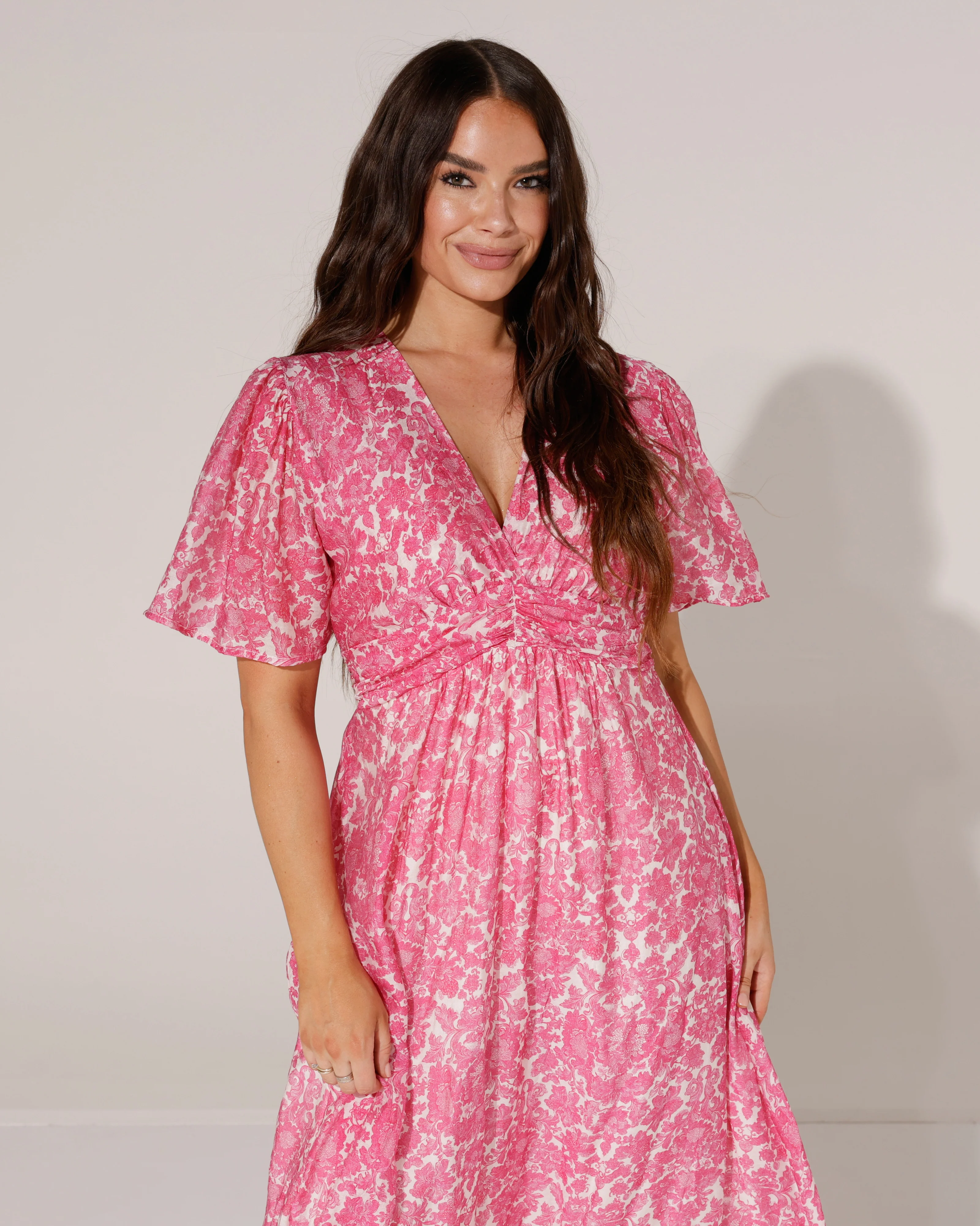 Lange jurk Gaby Fuchsia - Image 3