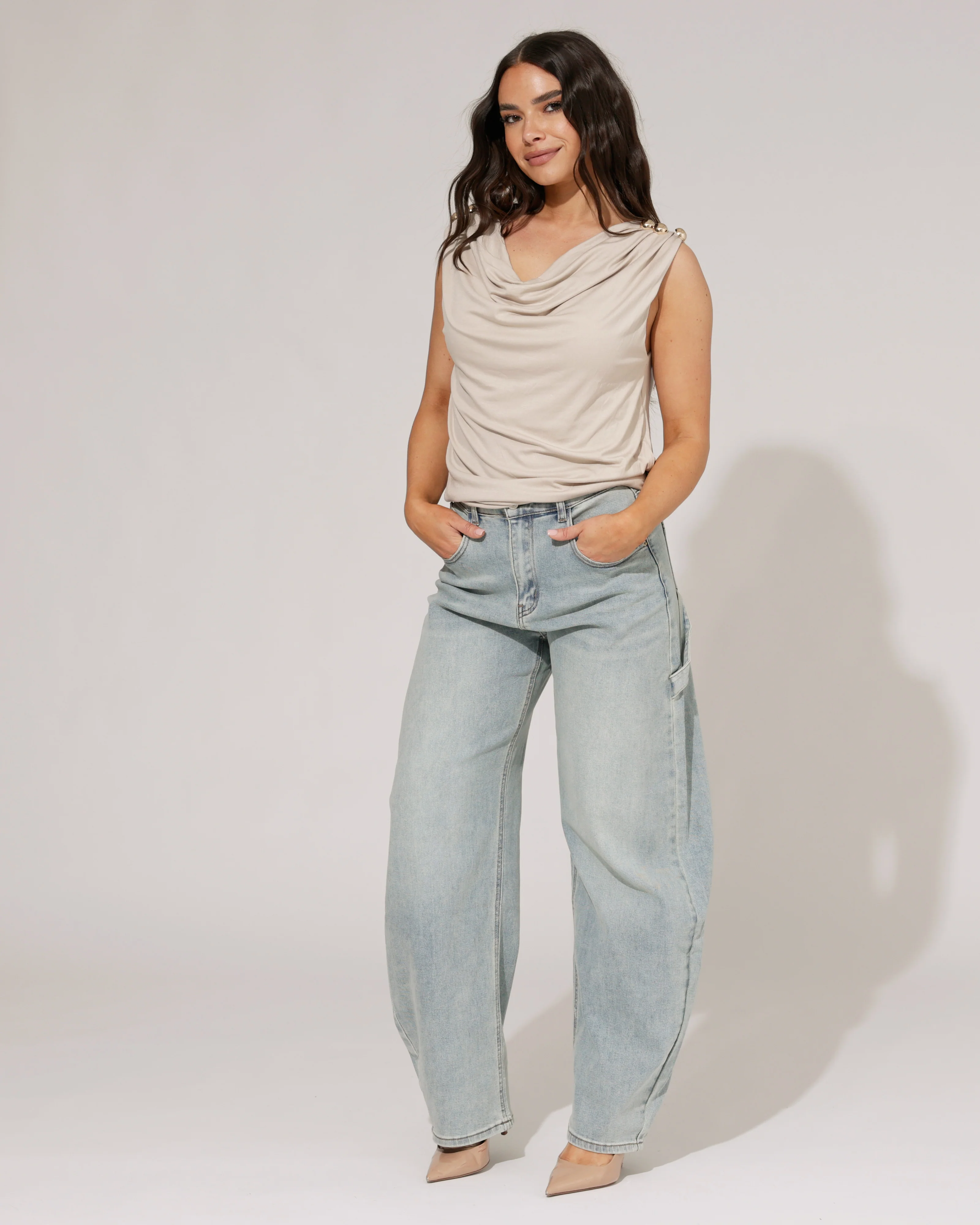 Laulia | Barrel jeans, full length Isa Blauw