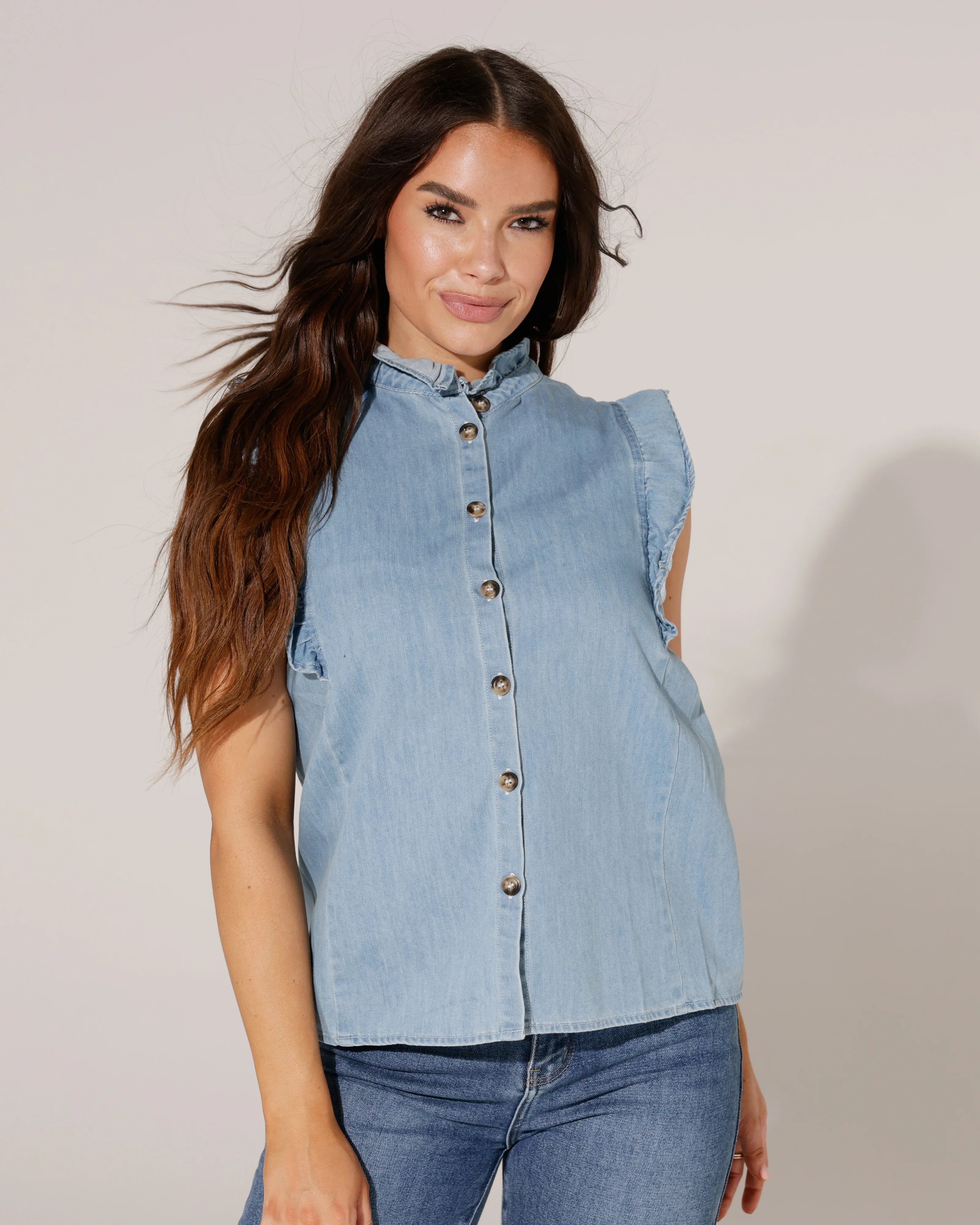 Mouwloze spijkerblouse Yinn Blauw - Image 2