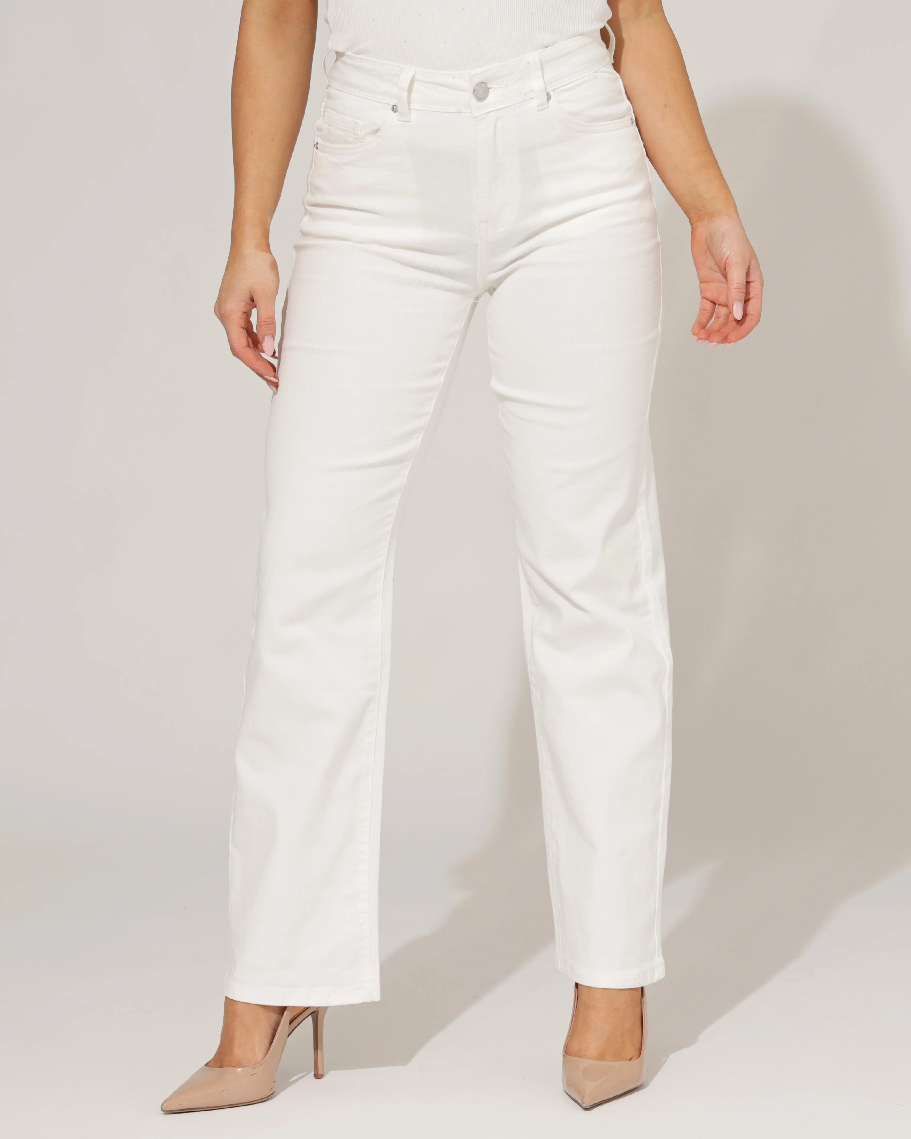Norfy | Straight jeans Tina-2 Wit