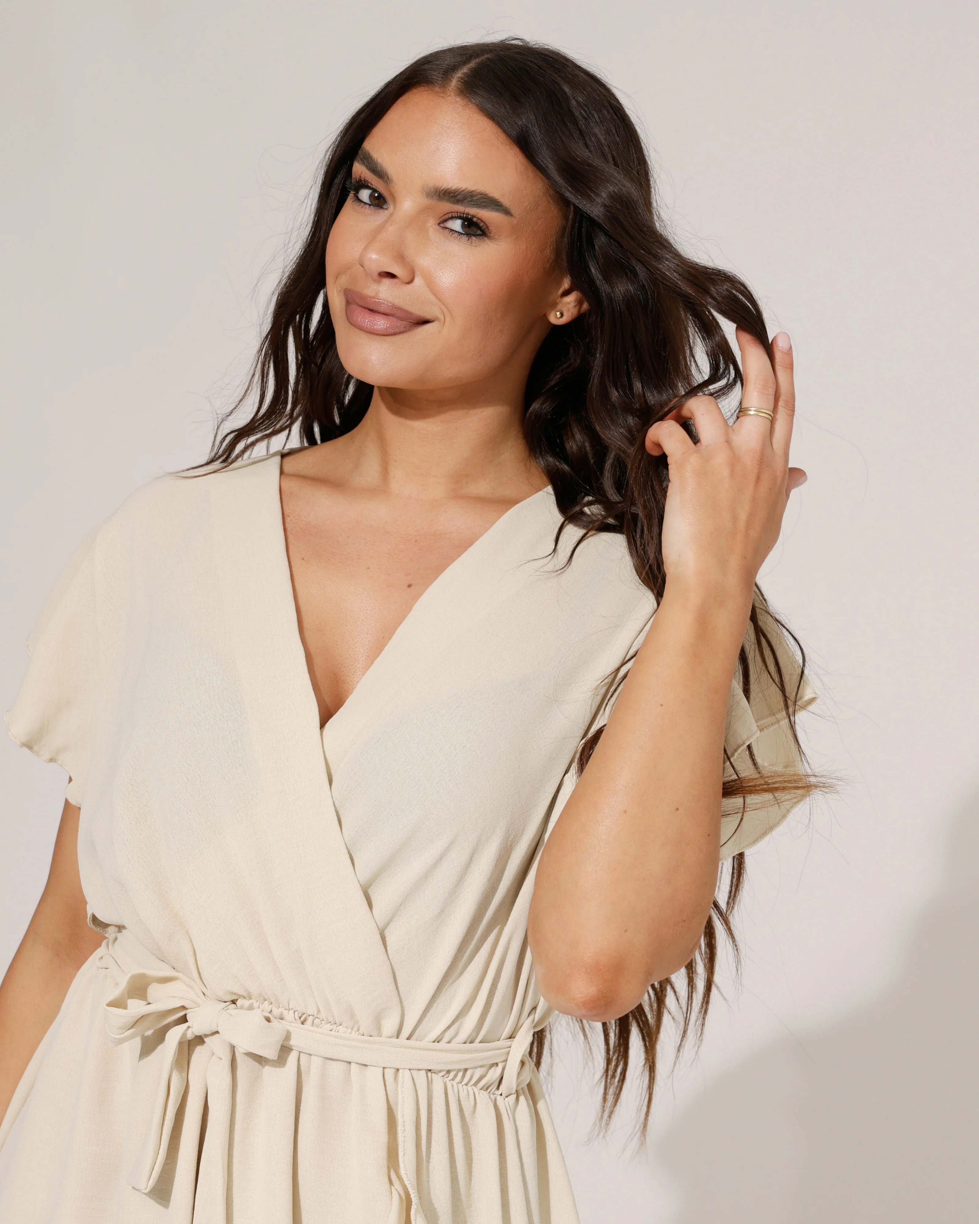 Overslag jurk Kailey Beige - Image 3
