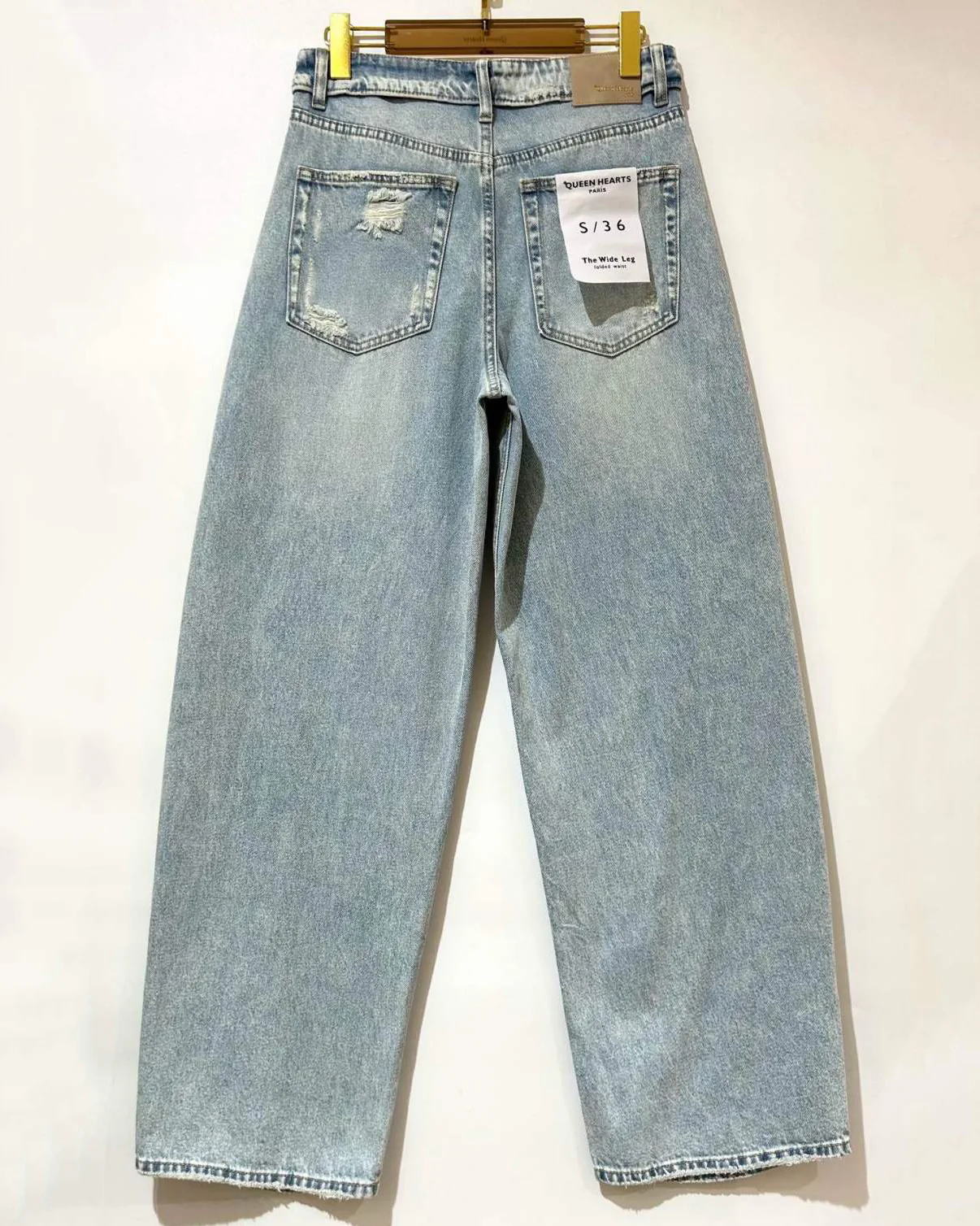 Queen Hearts | Baggy wide leg jeans met omslag Deb-1 Lichtblauw - Image 3
