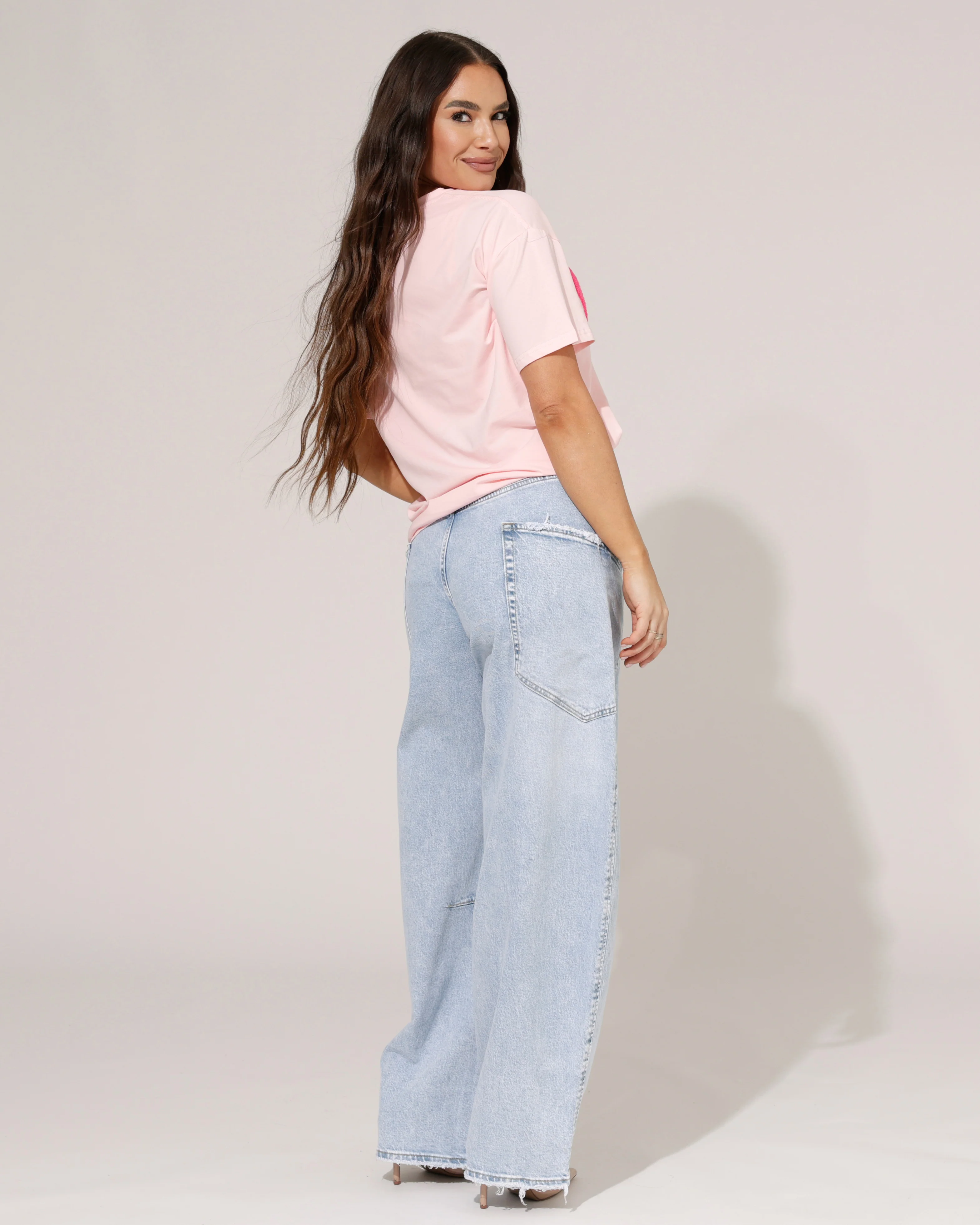 Queen Hearts | Barrel jeans met zak Gina-8 Blauw - Image 3