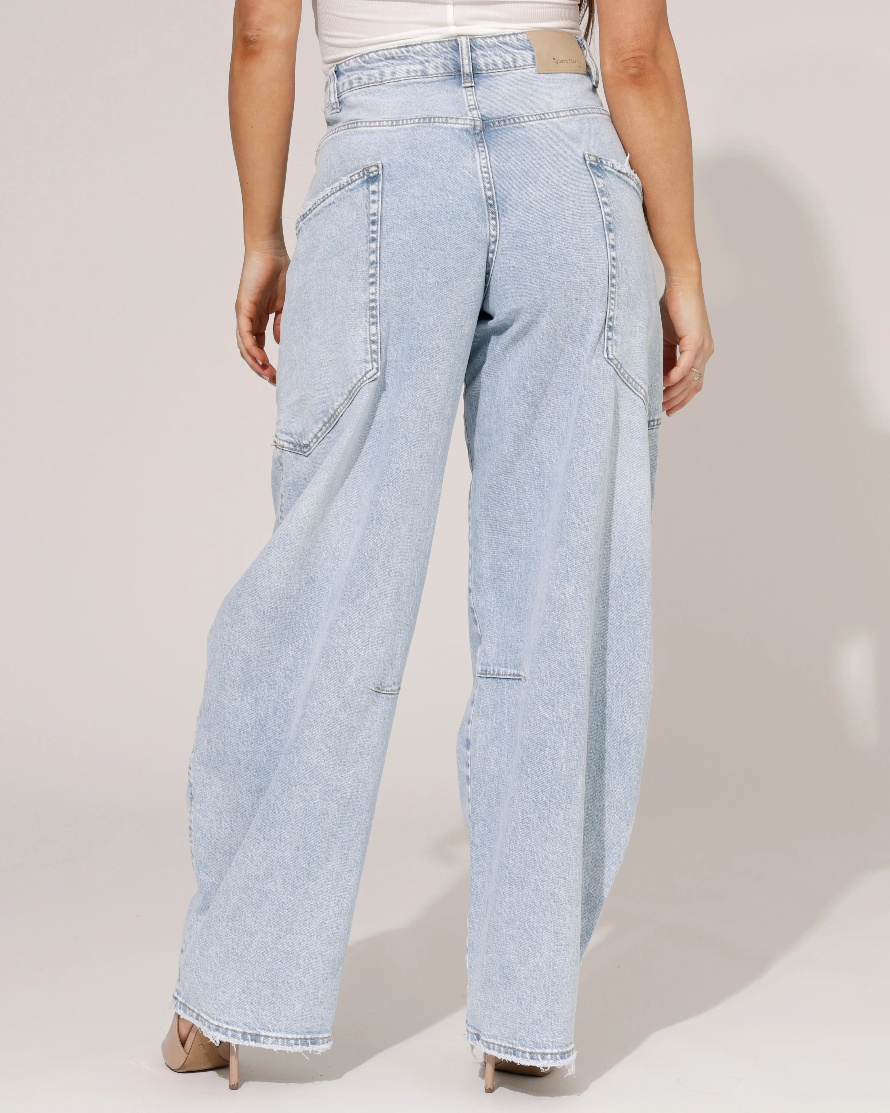 Queen Hearts | Barrel jeans met zak Gina-8 Blauw - Image 4