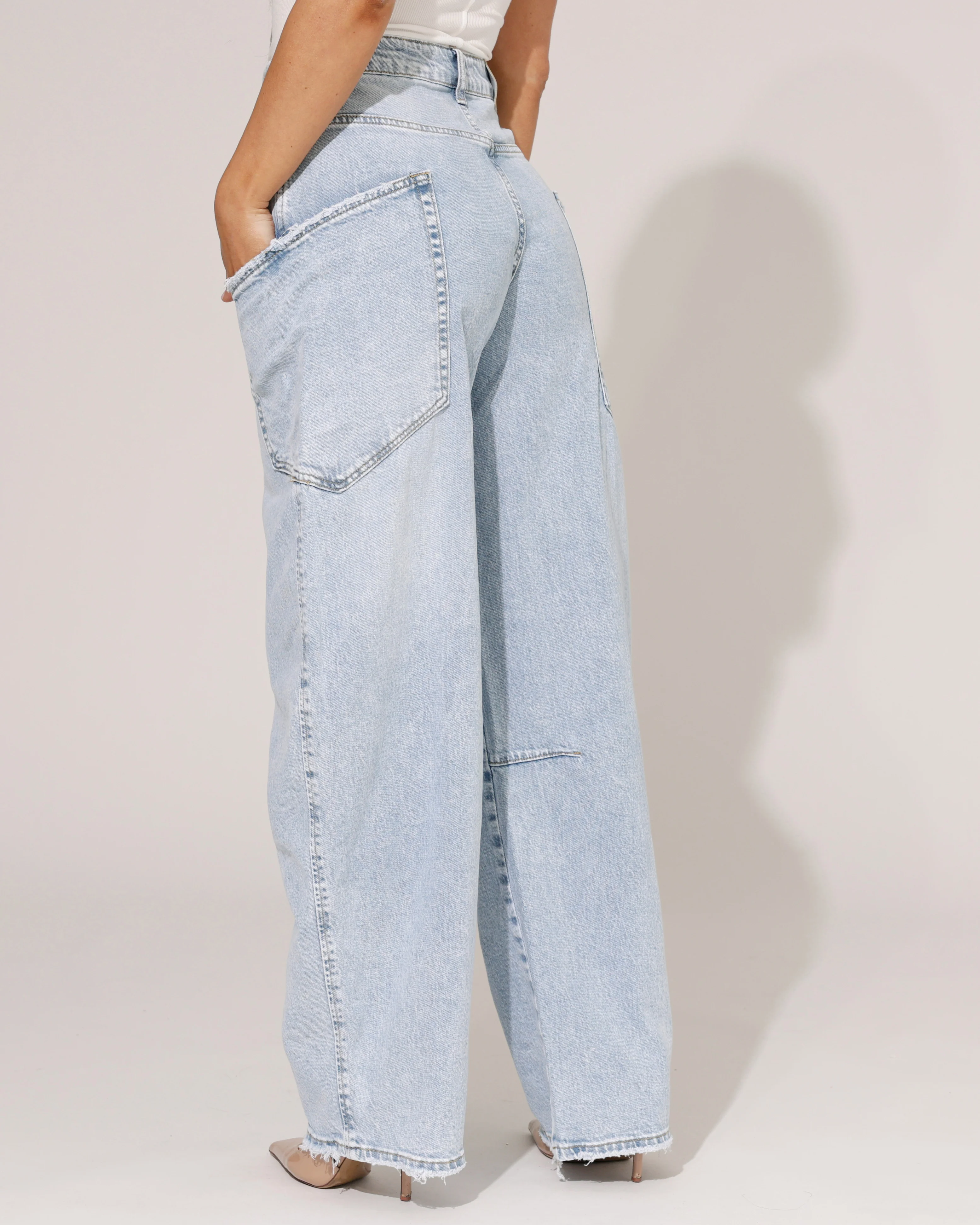 Queen Hearts | Barrel jeans met zak Gina-8 Blauw - Image 5