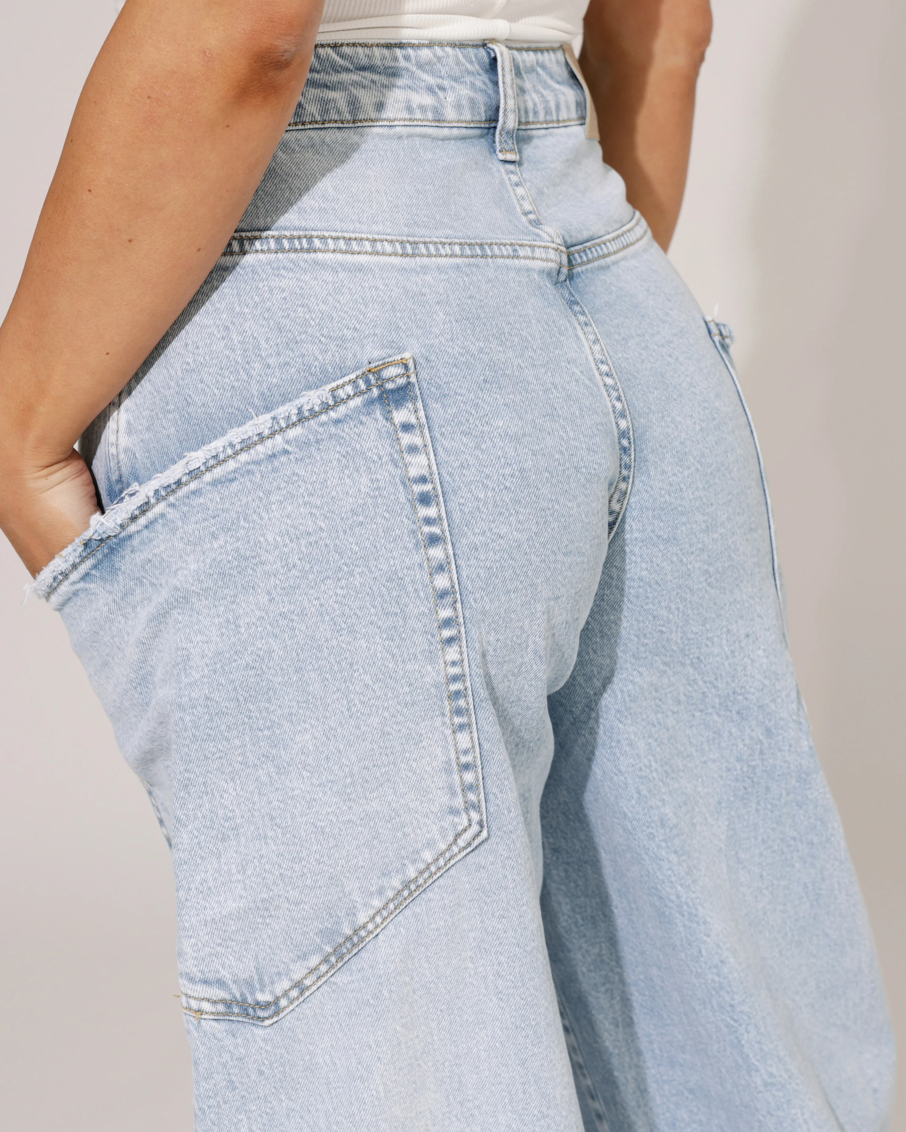 Queen Hearts | Barrel jeans met zak Gina-8 Blauw - Image 6