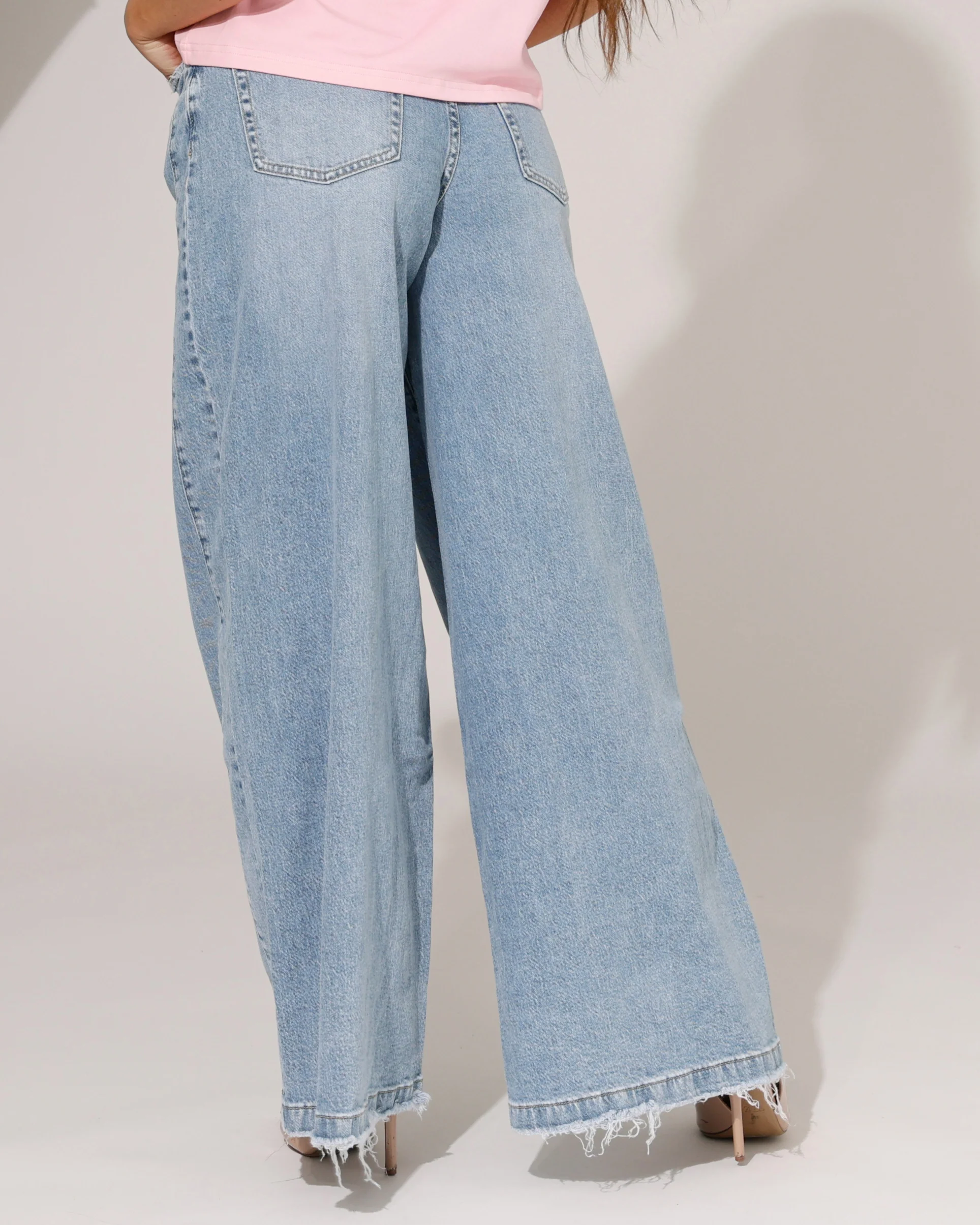 Queen Hearts | Extra wide leg jeans Maddy-1 Blauw - Image 4