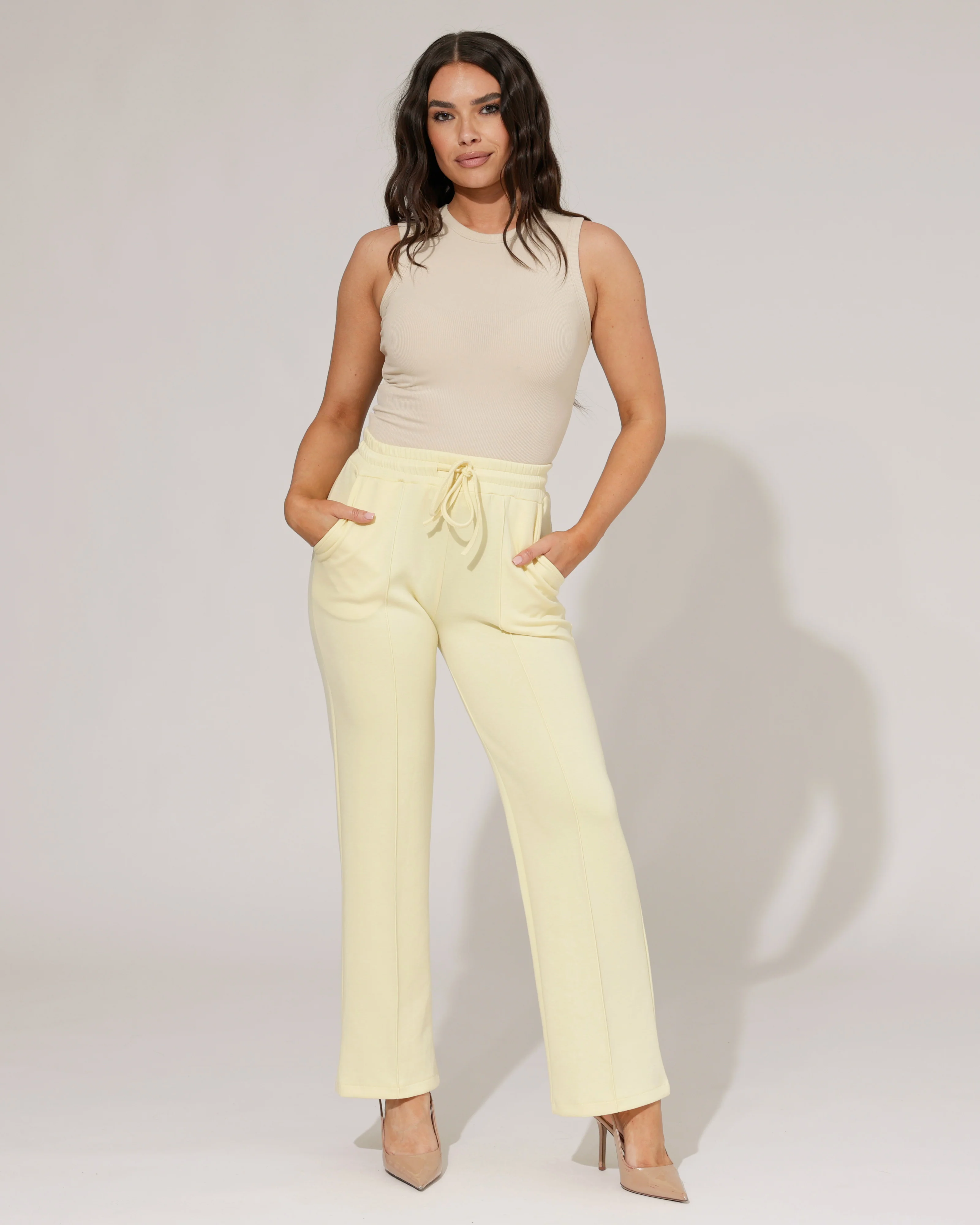 Rechte broek Marlot Geel