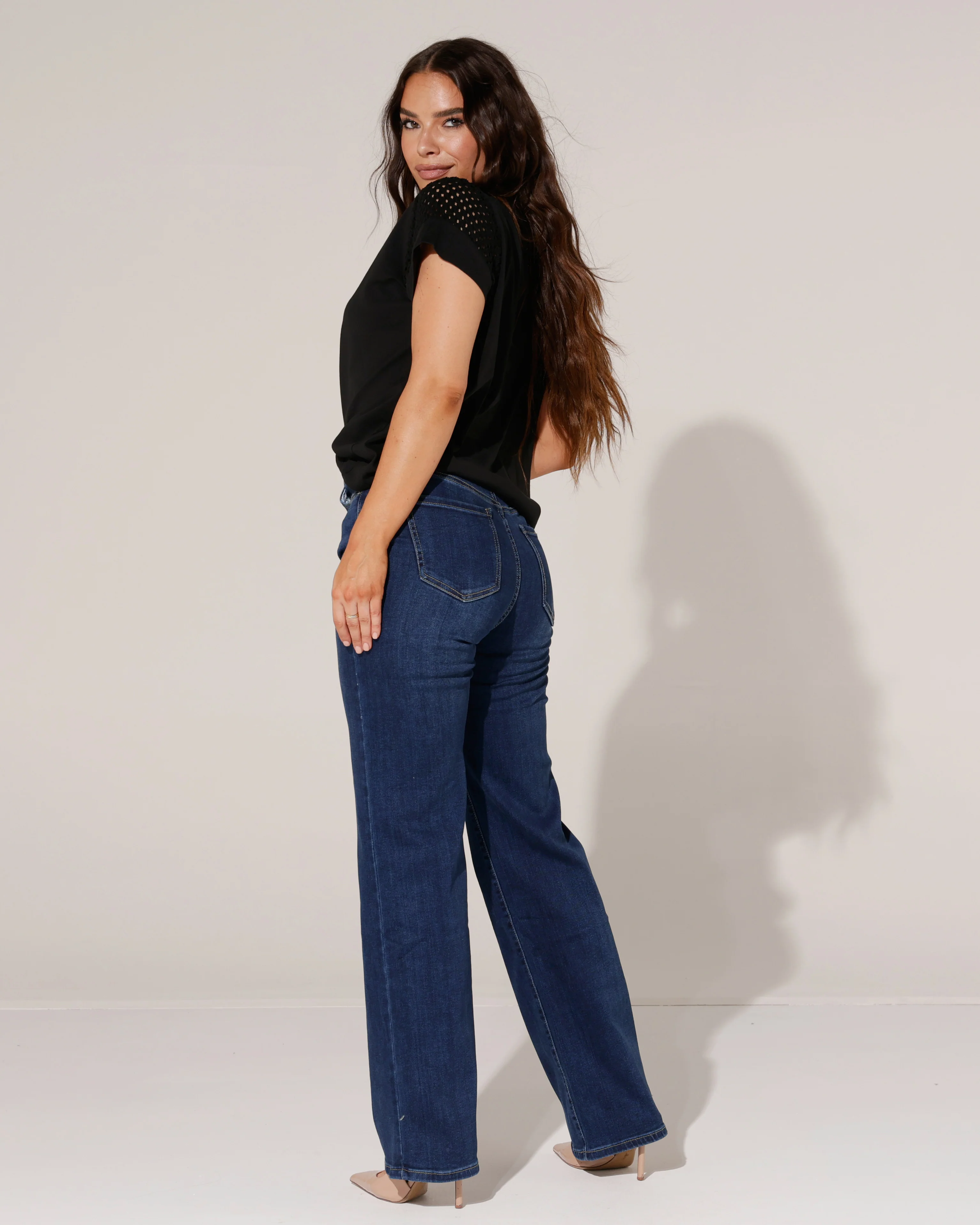 Redseventy | Wide leg jeans, extra long Yilly-15 Donkerblauw - Image 3