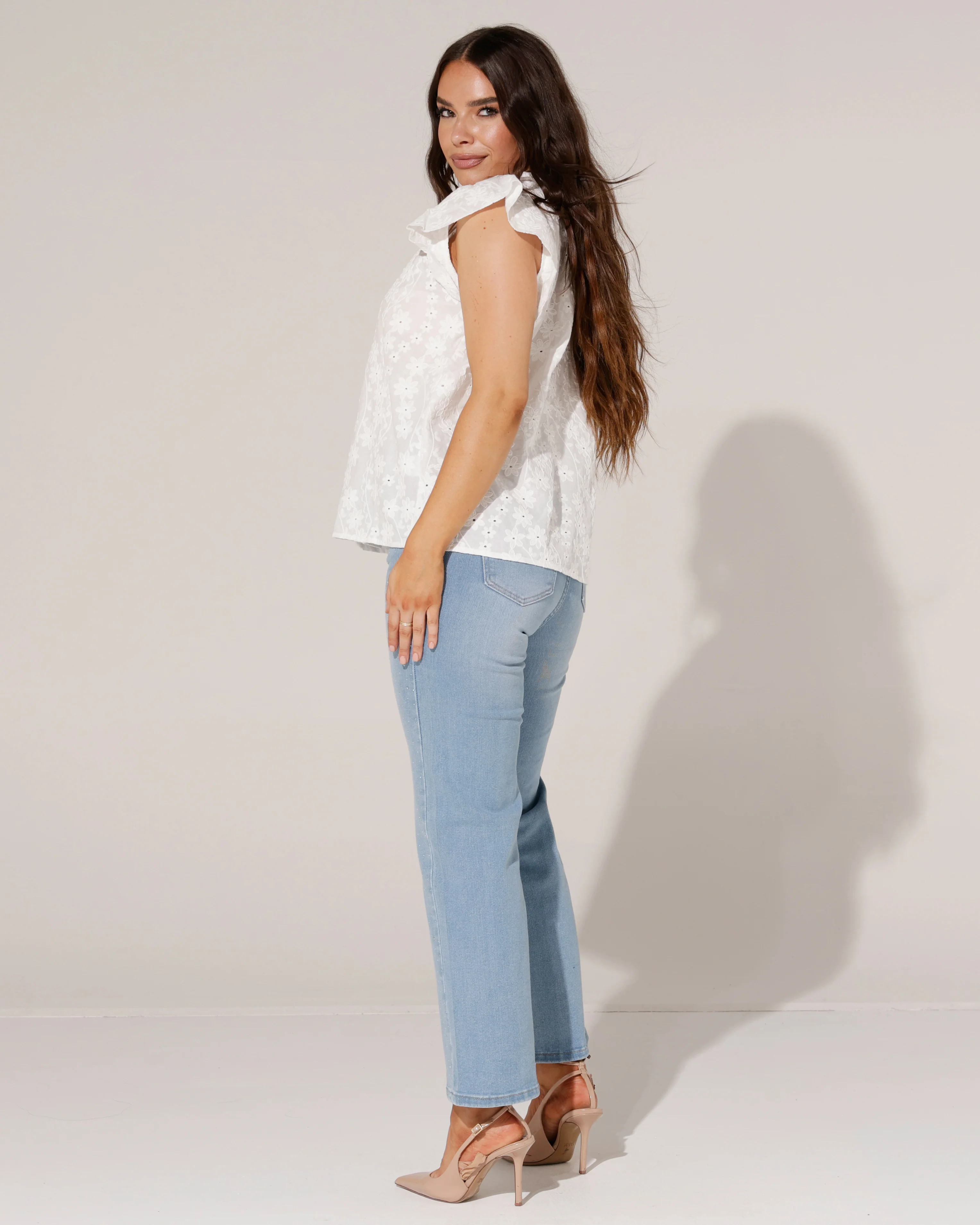 Redseventy | Wide leg jeans strass Syl-16 Lichtblauw - Image 3