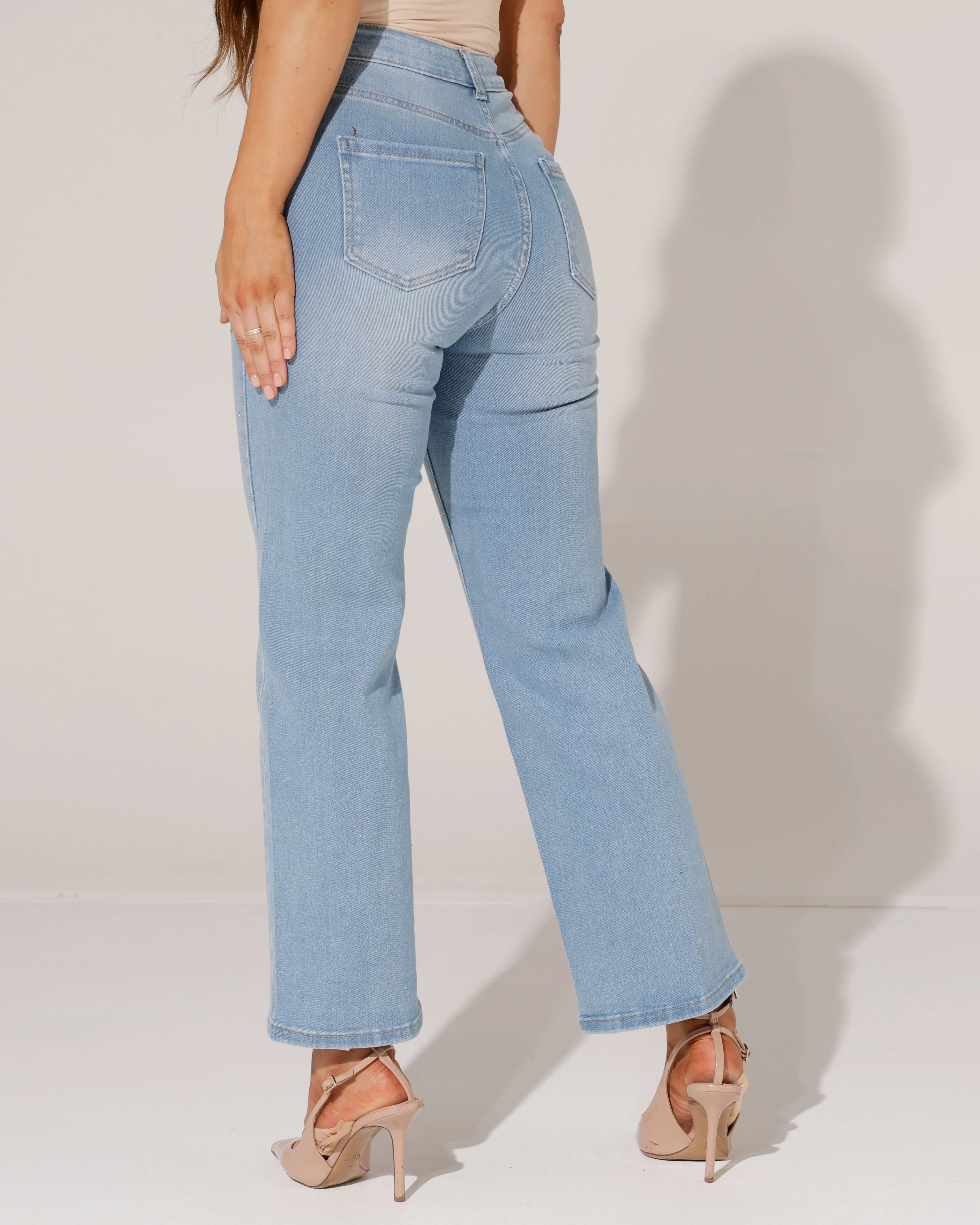 Redseventy | Wide leg jeans strass Syl-16 Lichtblauw - Image 4