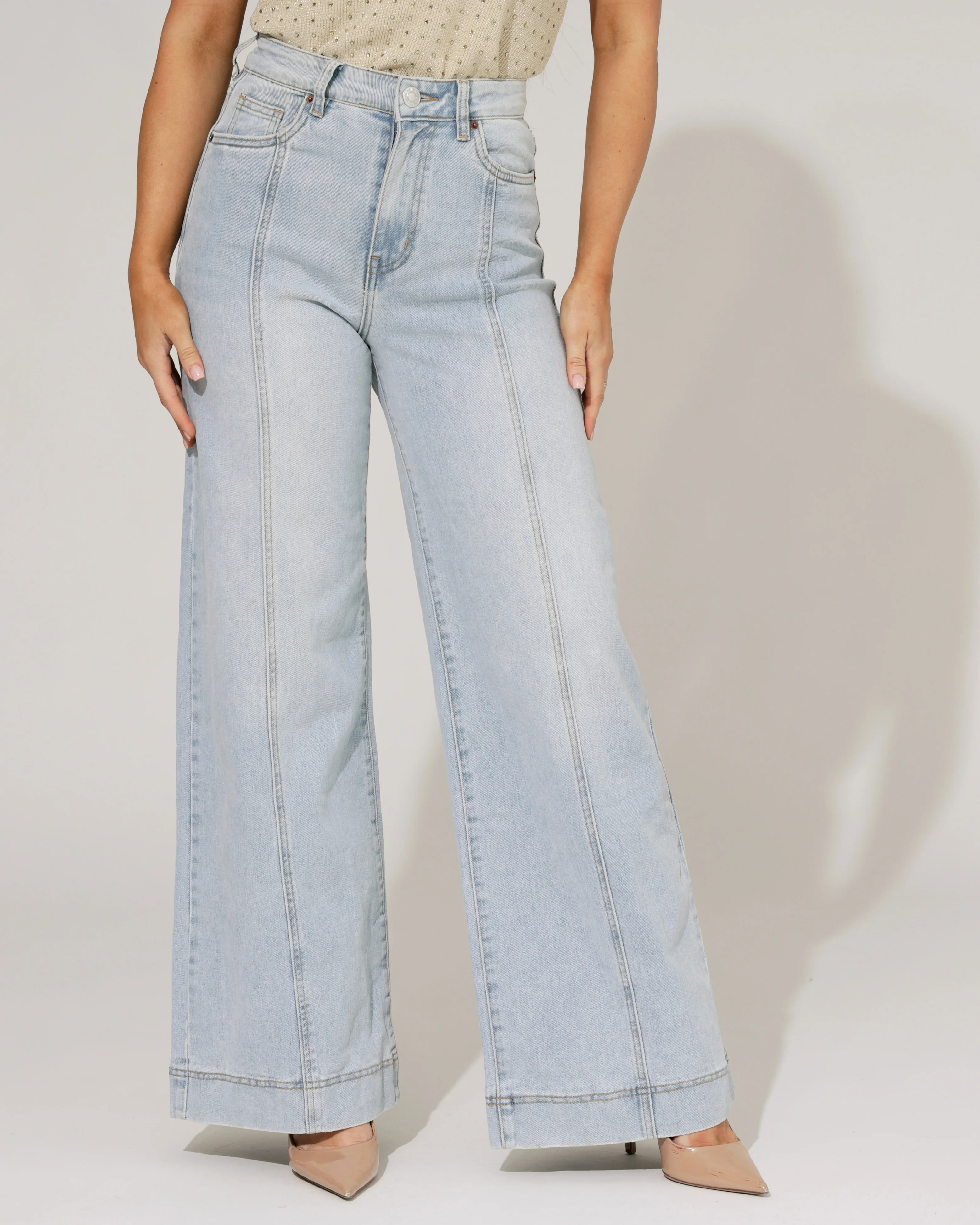 VS Miss | Palazzo jeans Rory Lichtblauw