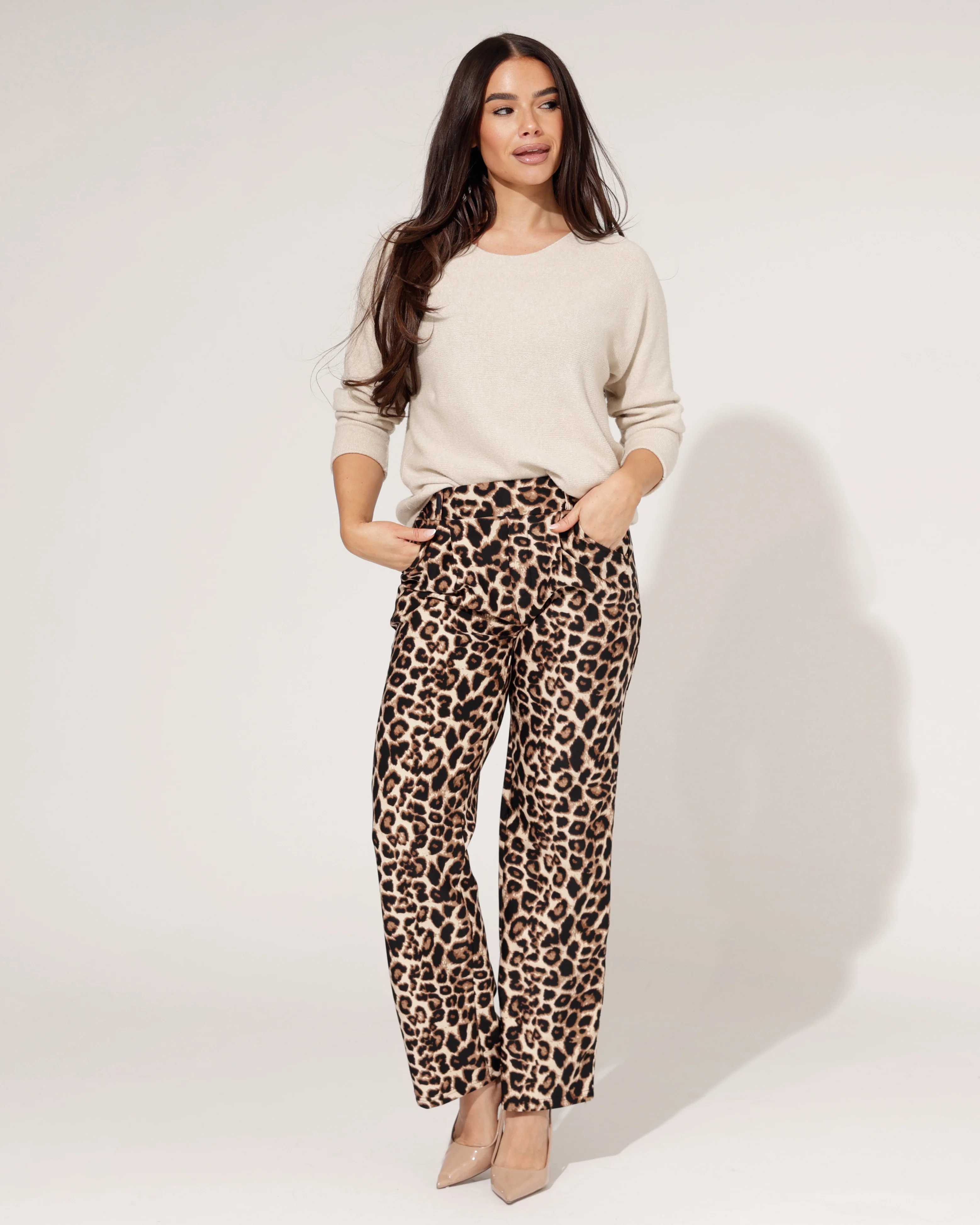 Wide Leg broek Quinn Panter Bruin - Image 3