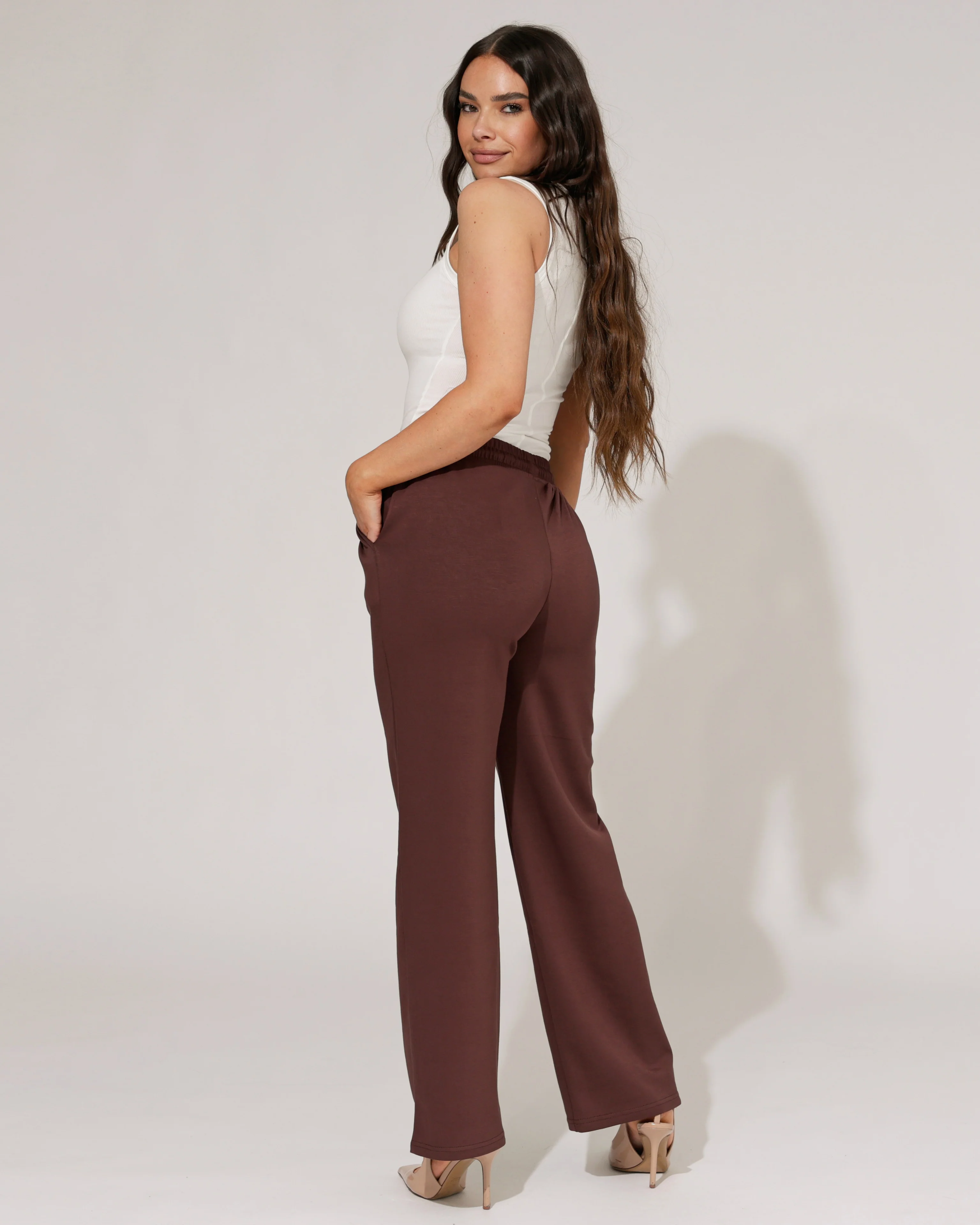 Wide leg broek Rozaly Donkerbruin - Image 2