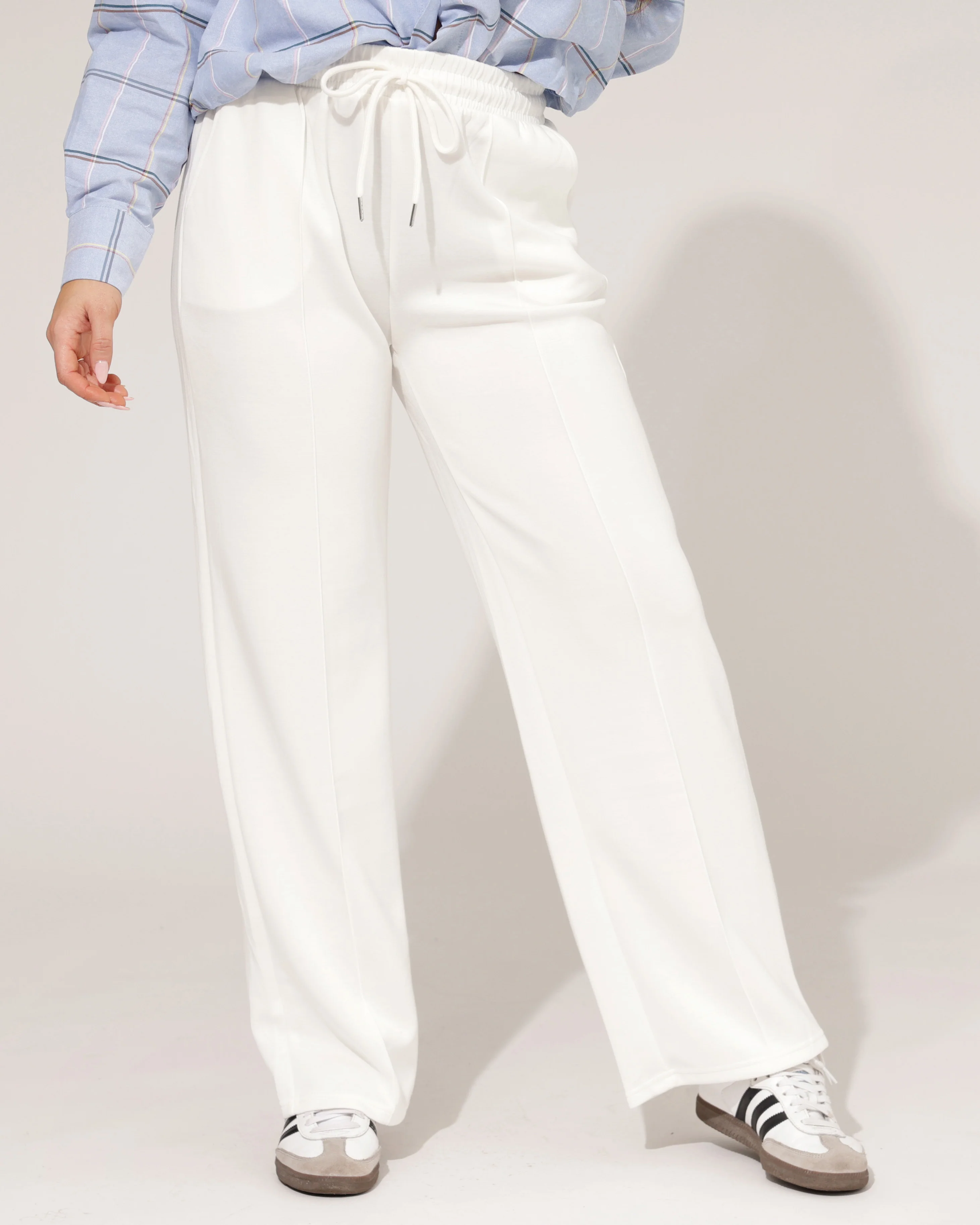 Wide leg broek Rozaly Roomwit