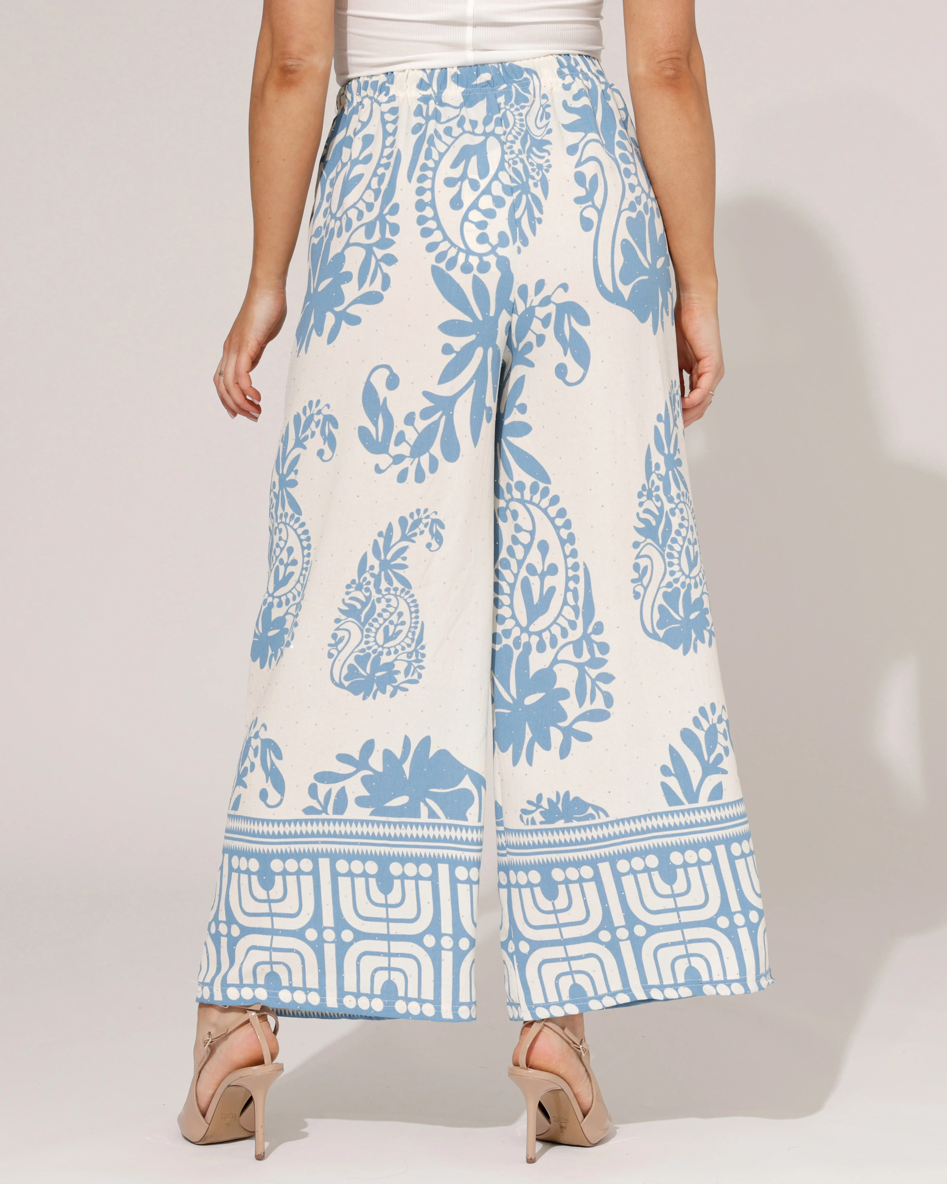 Wijde broek paisley print Farah Blauw - Image 2