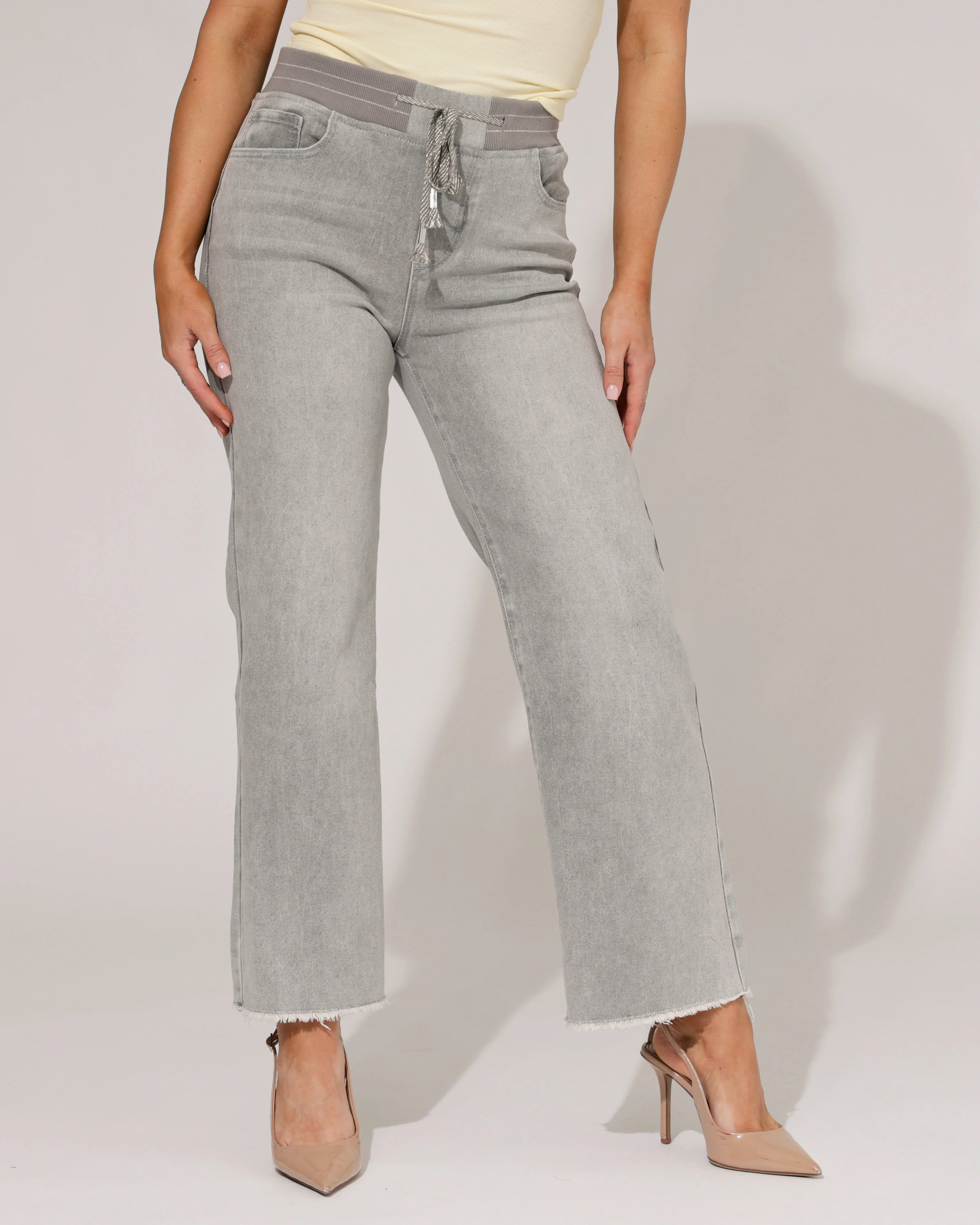 ZAC & ZOE | Wide leg jog jeans Sadie-HG Grijs